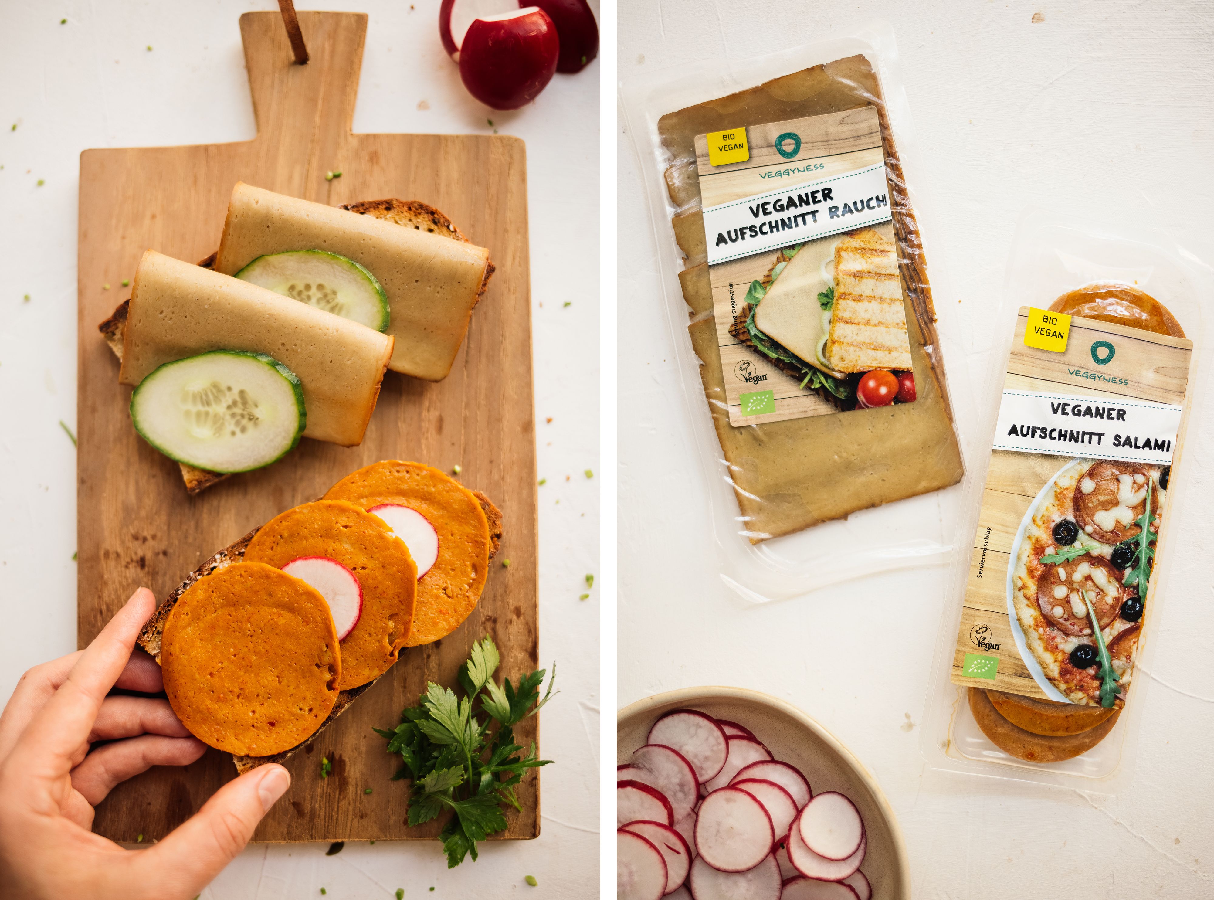 A173 Veganer Wurstaufschnitt im Supermarkt