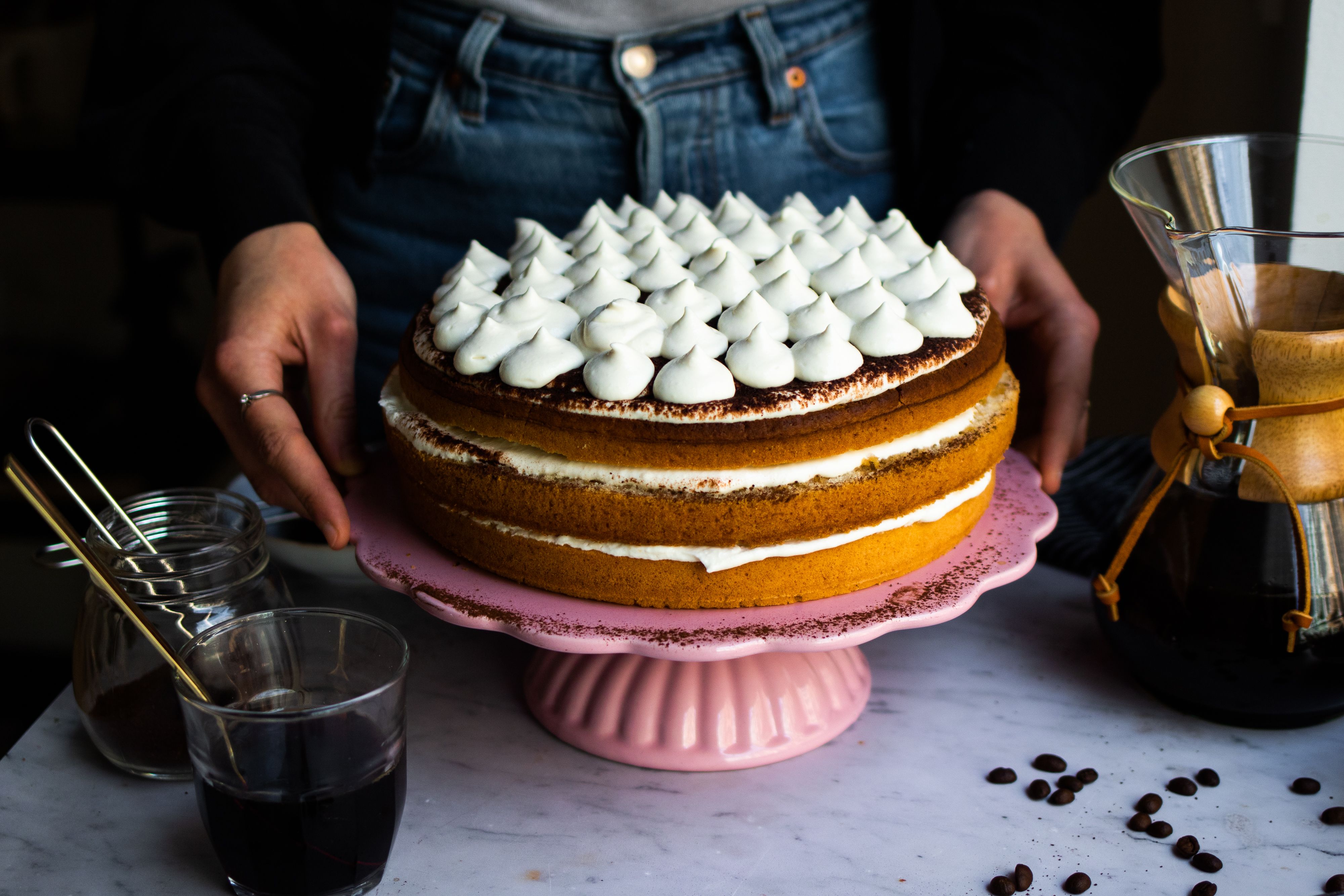 R645 TURM Kaffee Vegane Tiramisu-Torte