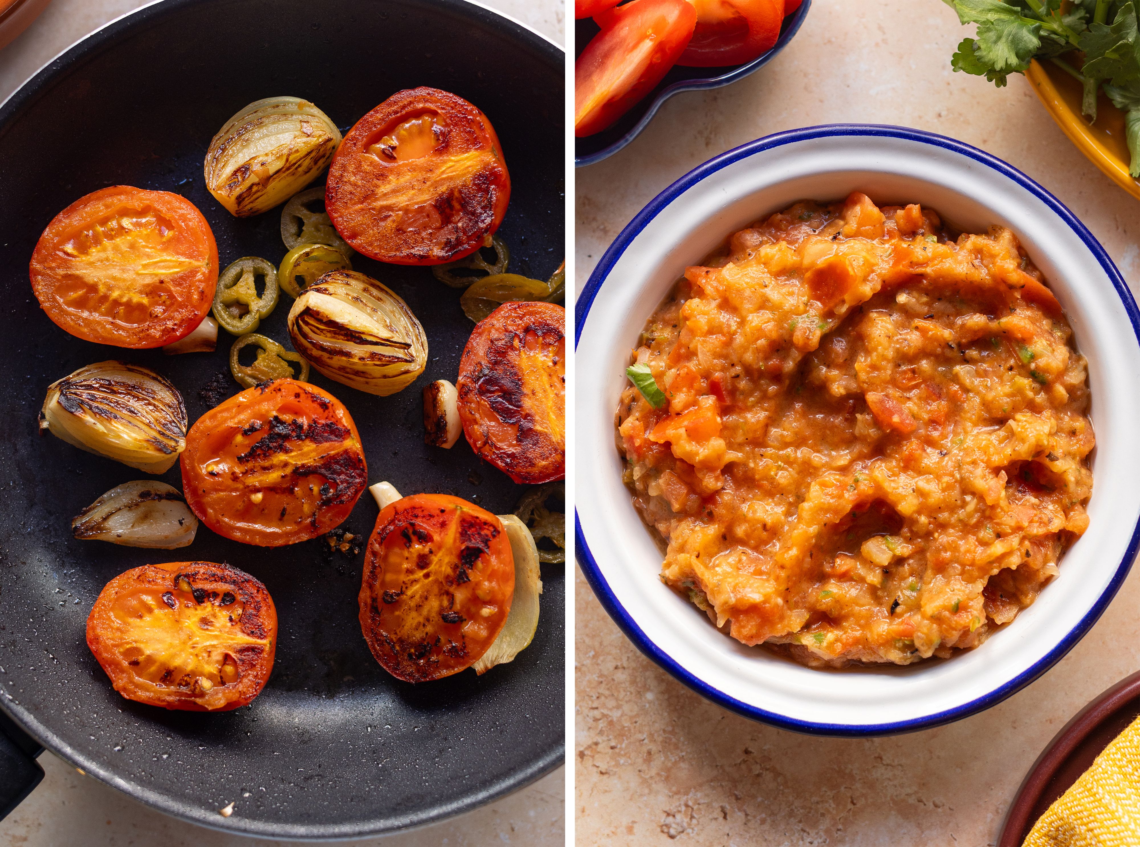 R959 Vegane Pupusas (Gefüllte Maistortillas) mit Bohnen-Käse-Füllung, Salsa Roja und Curtido