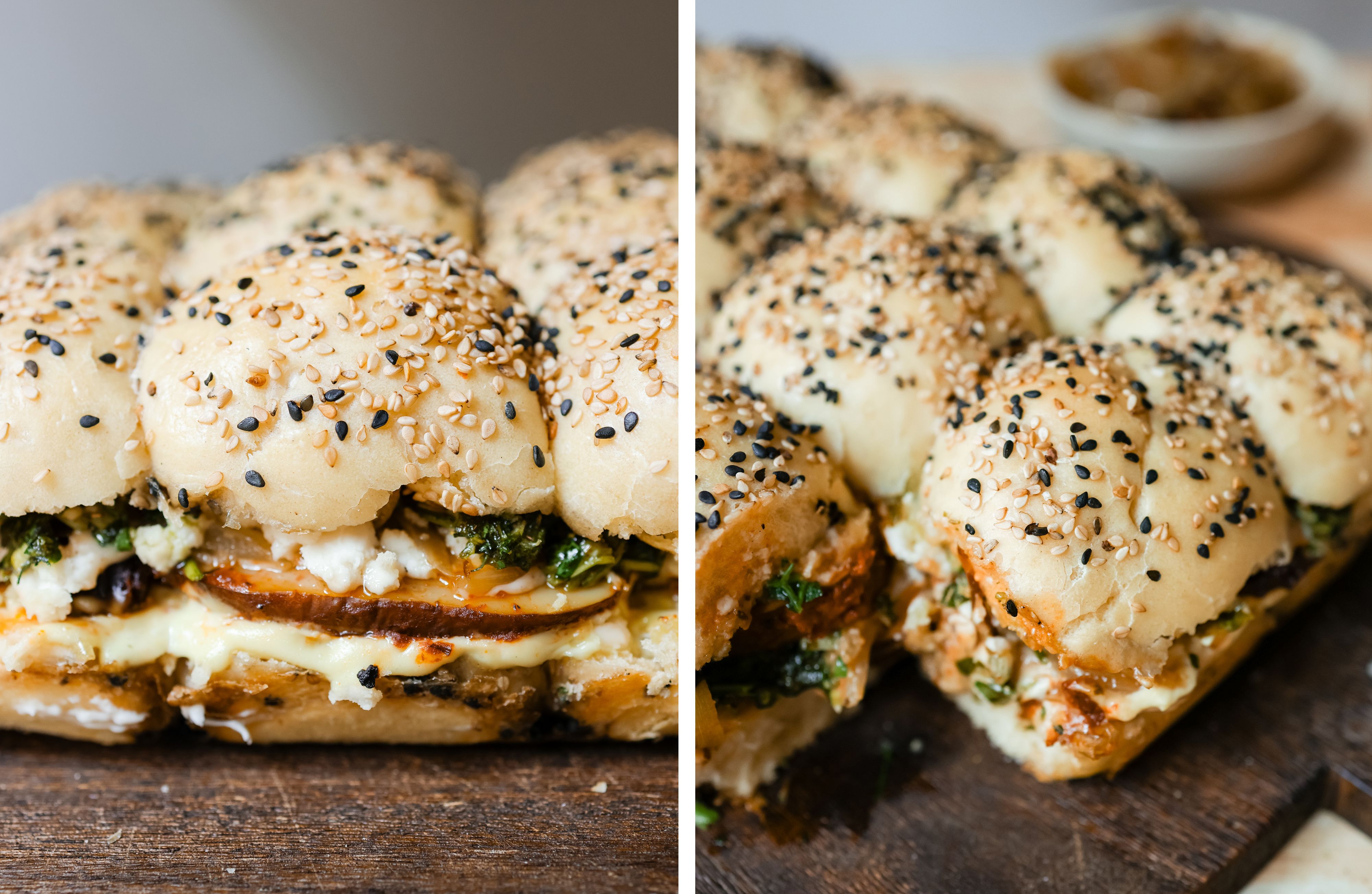 R949 Vegane Mini-Portobello-Burger mit selbstgemachten Brötchen