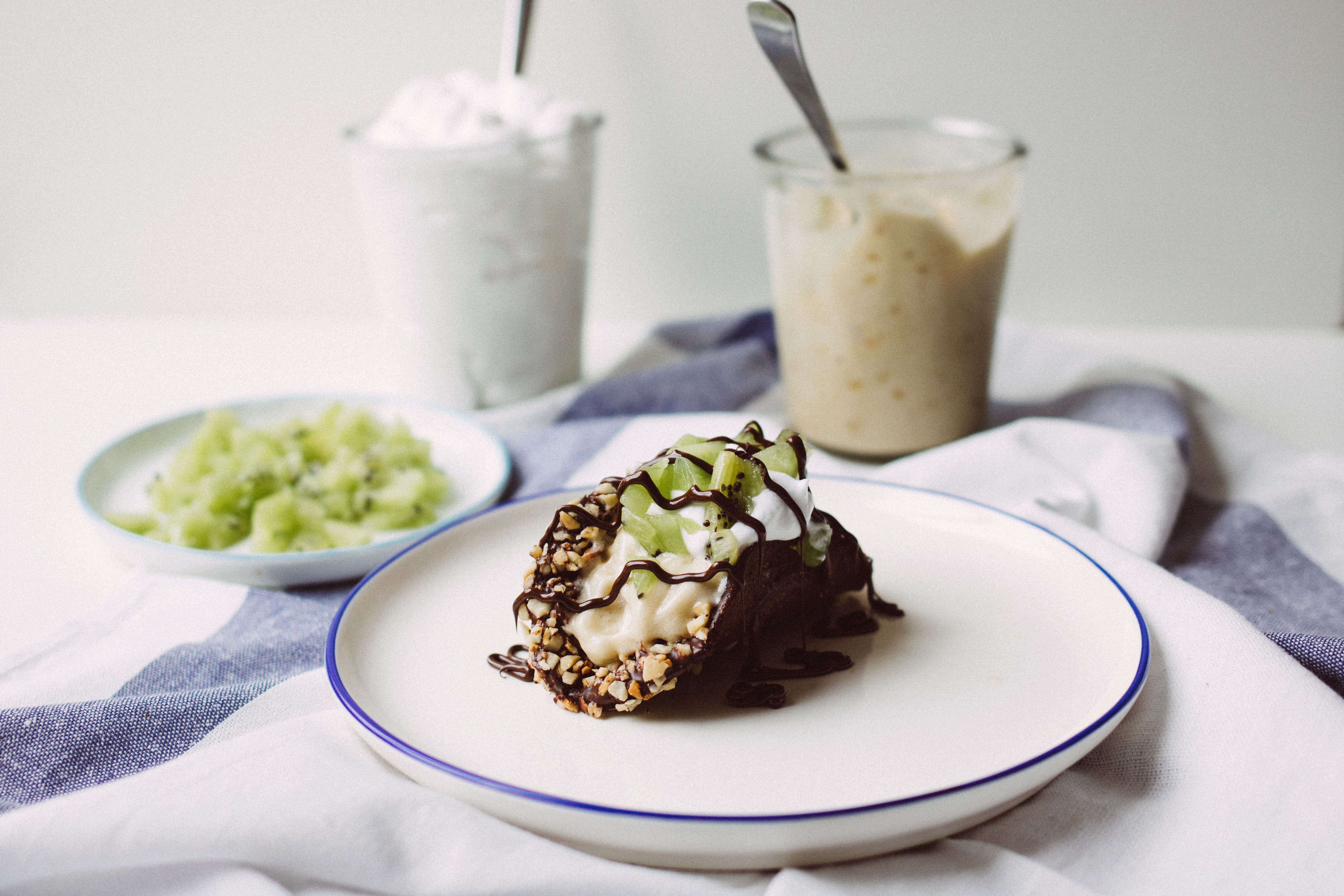 Chocolate Tacos with Nice Cream & Kiwi