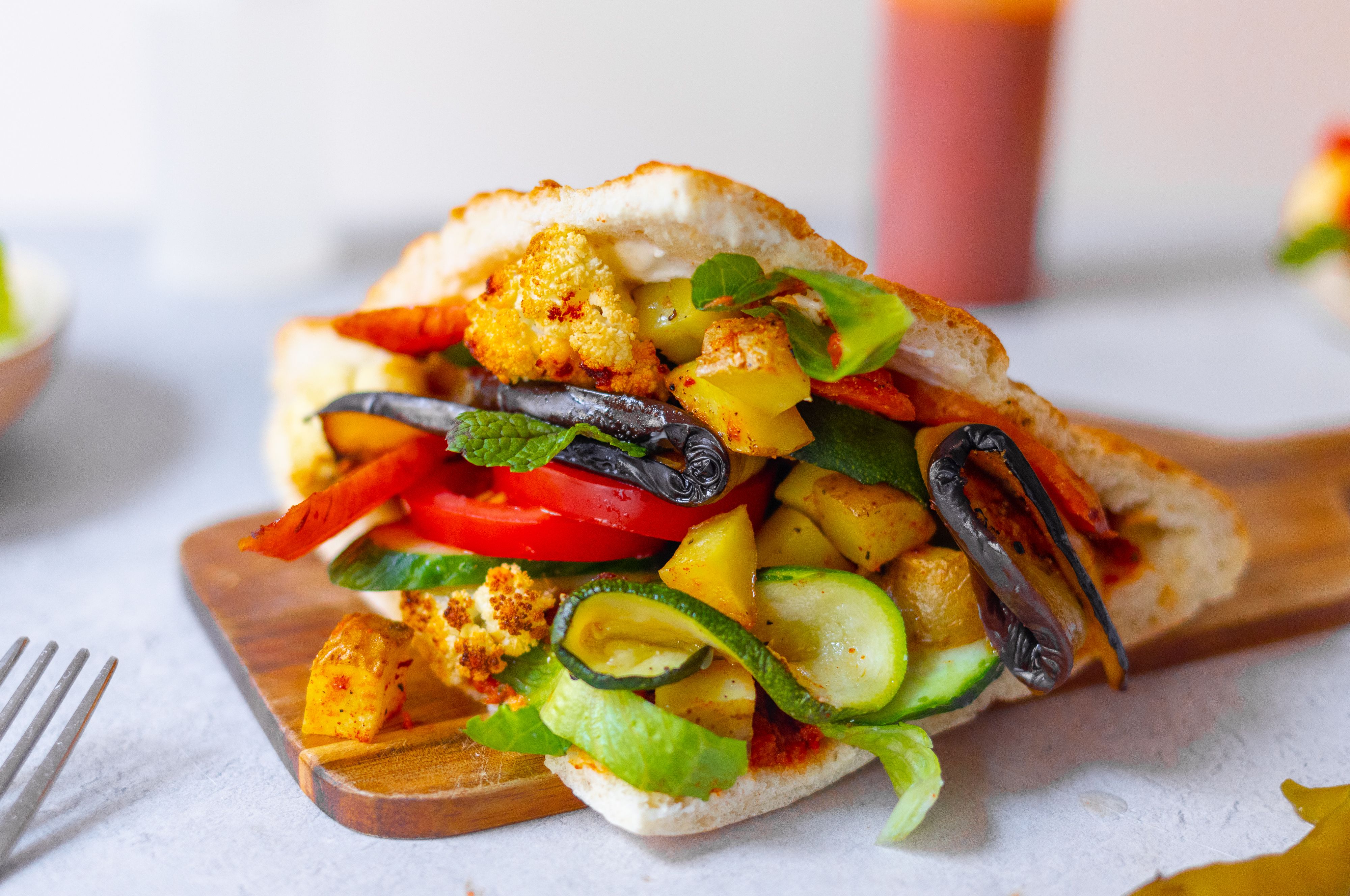 Gemüsedöner mit selbstgemachtem Fladenbrot 