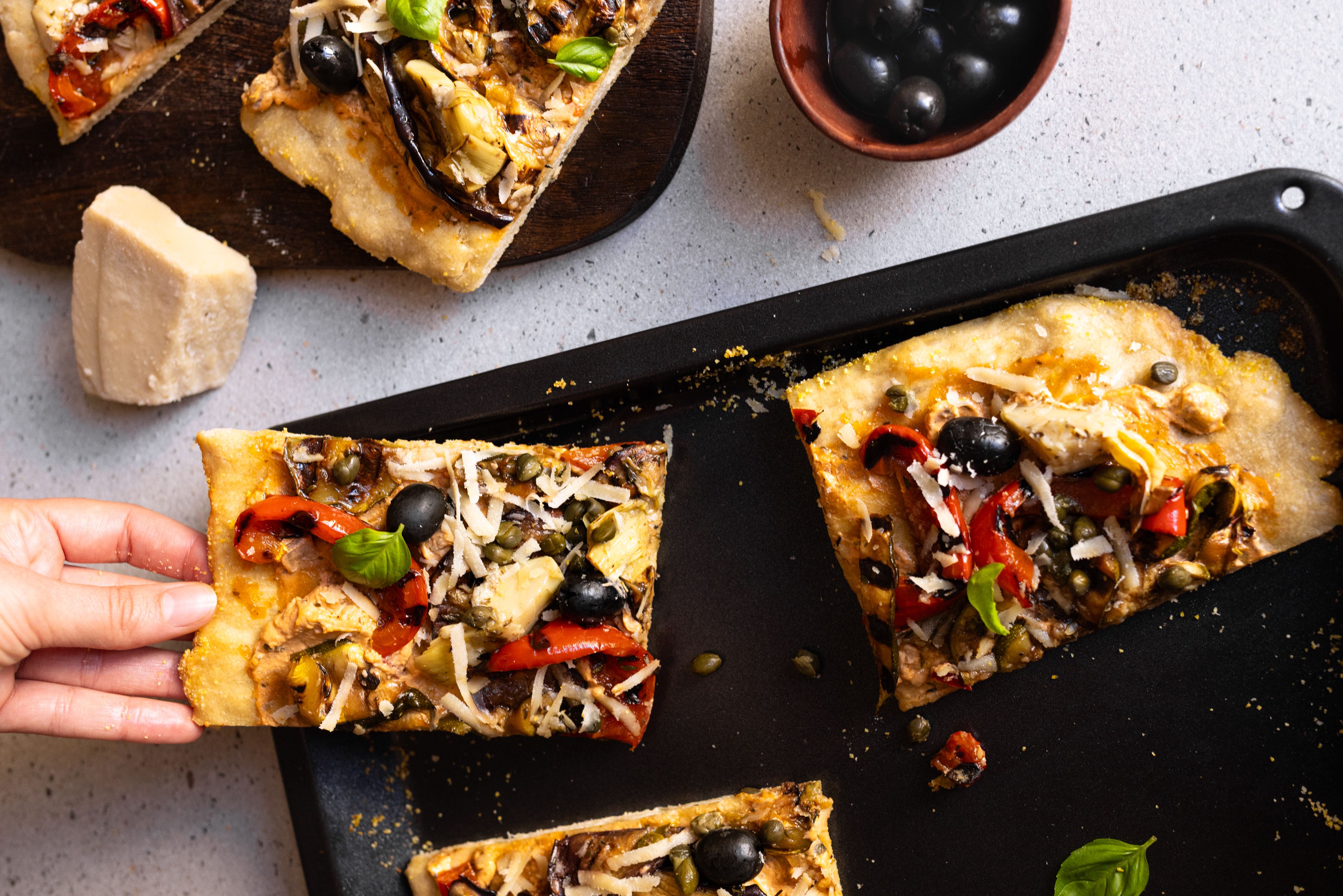Vegan Antipasti Sheet Pan Pizza