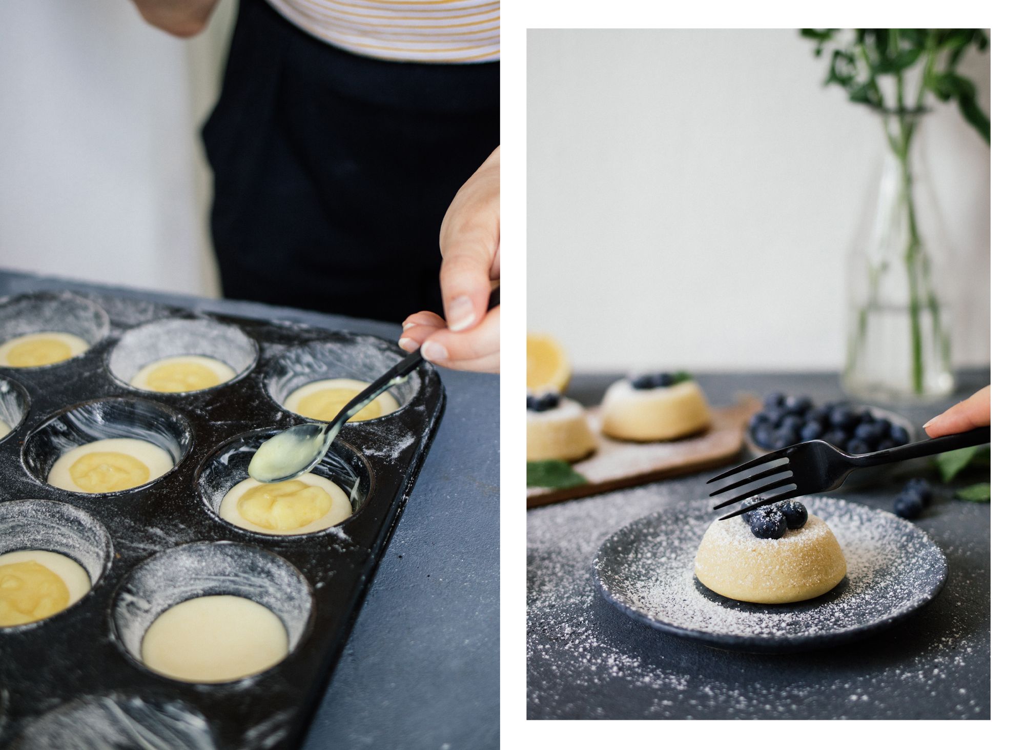 R297 1 Teig, 3 Desserts: Veganer Poke-Cake, Zitronen-Muffins & Lava Cake