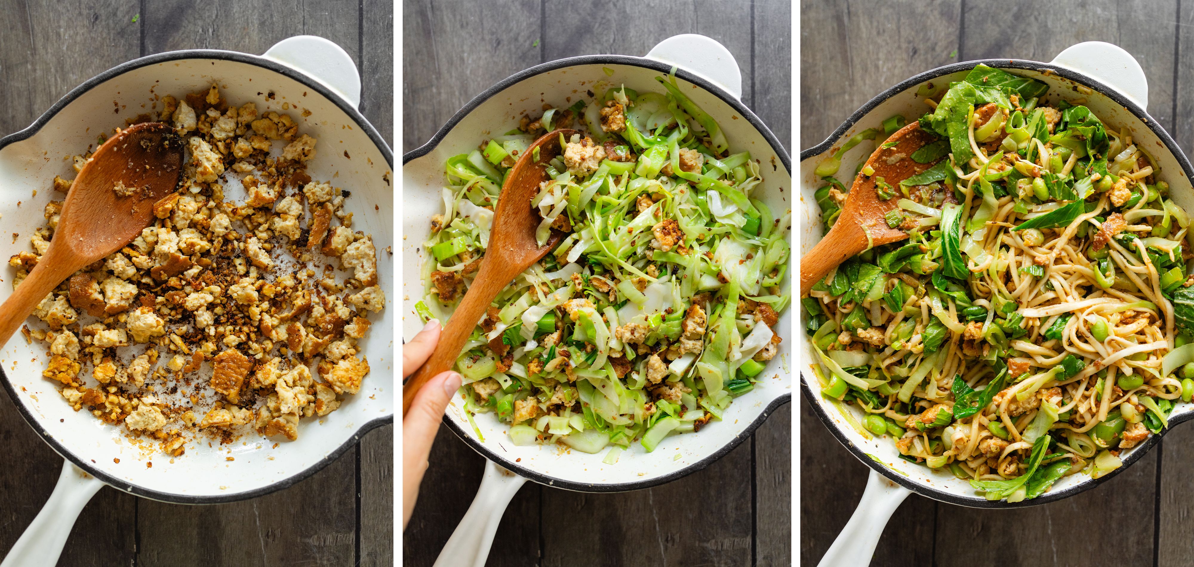 R865 Schnelle gebratene Nudeln mit Gemüse, Tofu und Erdnusssoße