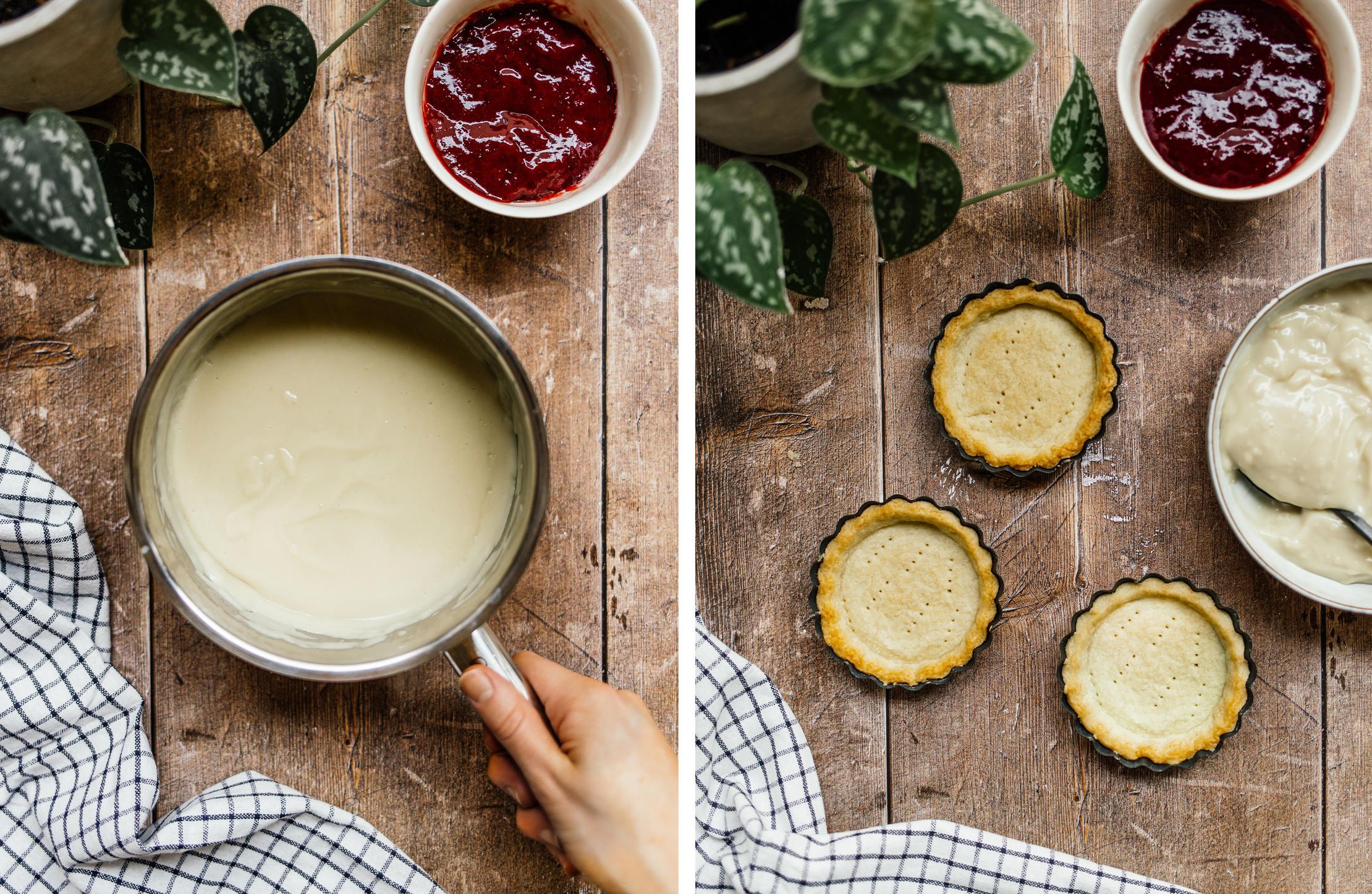 R734 Vegan Tartelettes with Jam & Pudding Filling