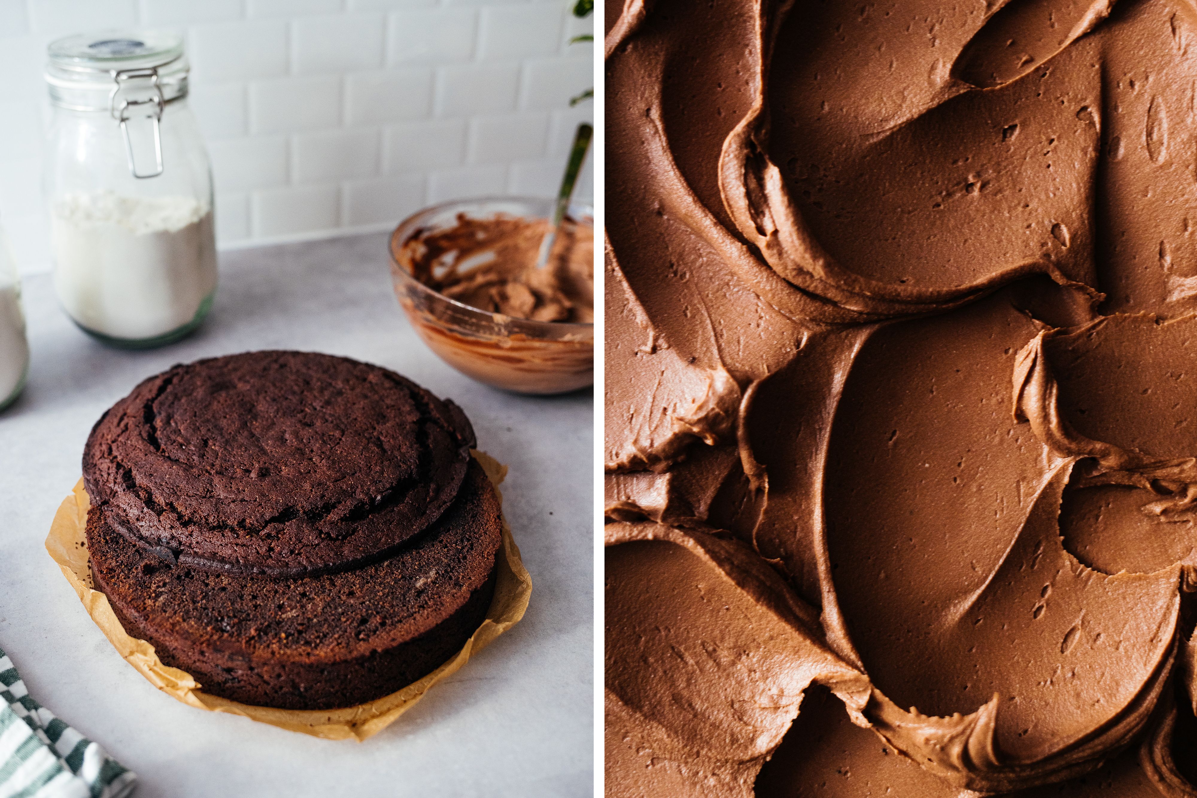 R806 Veganer Schokoladenkuchen mit Frosting