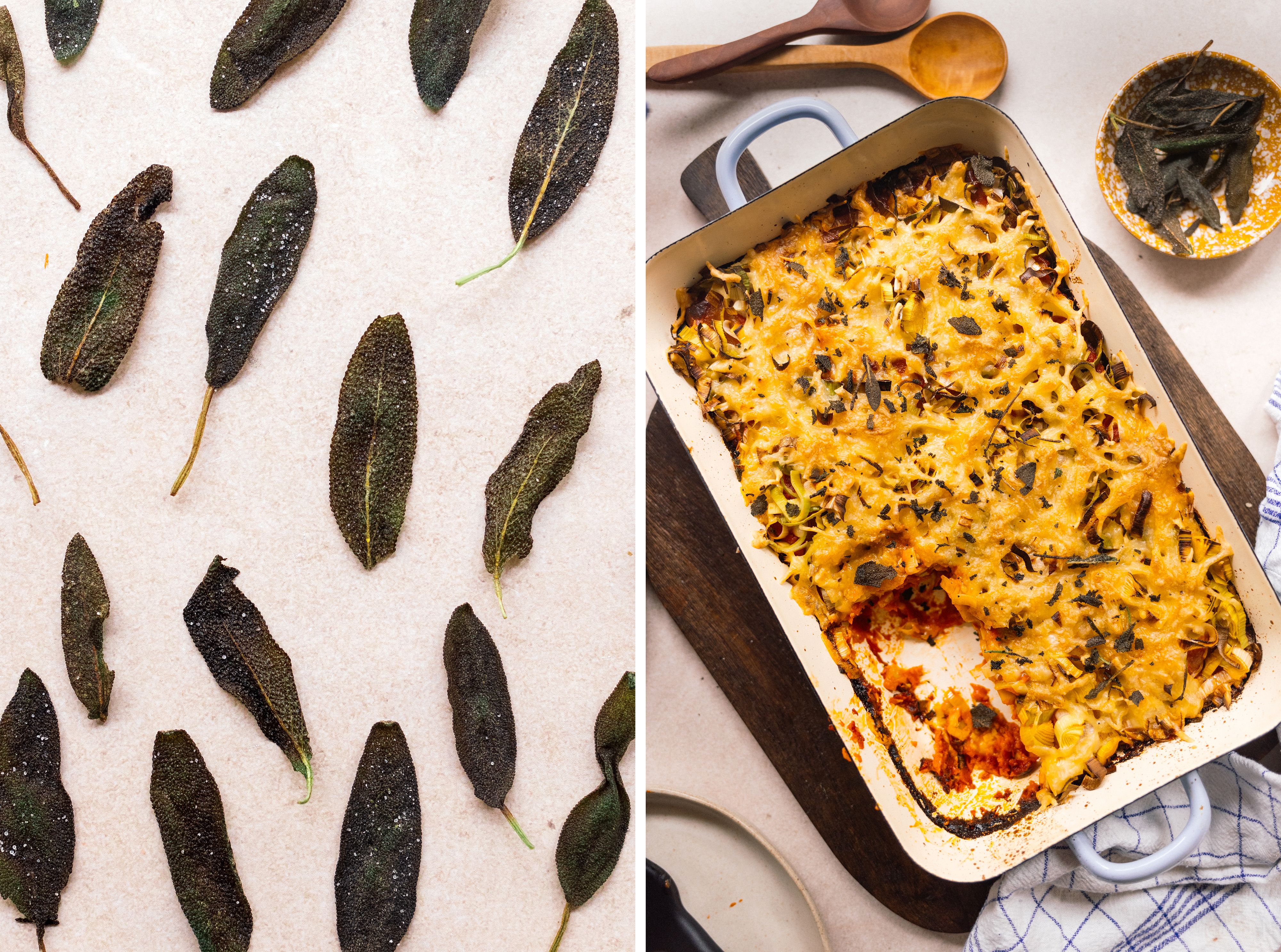 R882 Cannelloni mit veganer Hackfüllung und Käse-Lauch-Topping