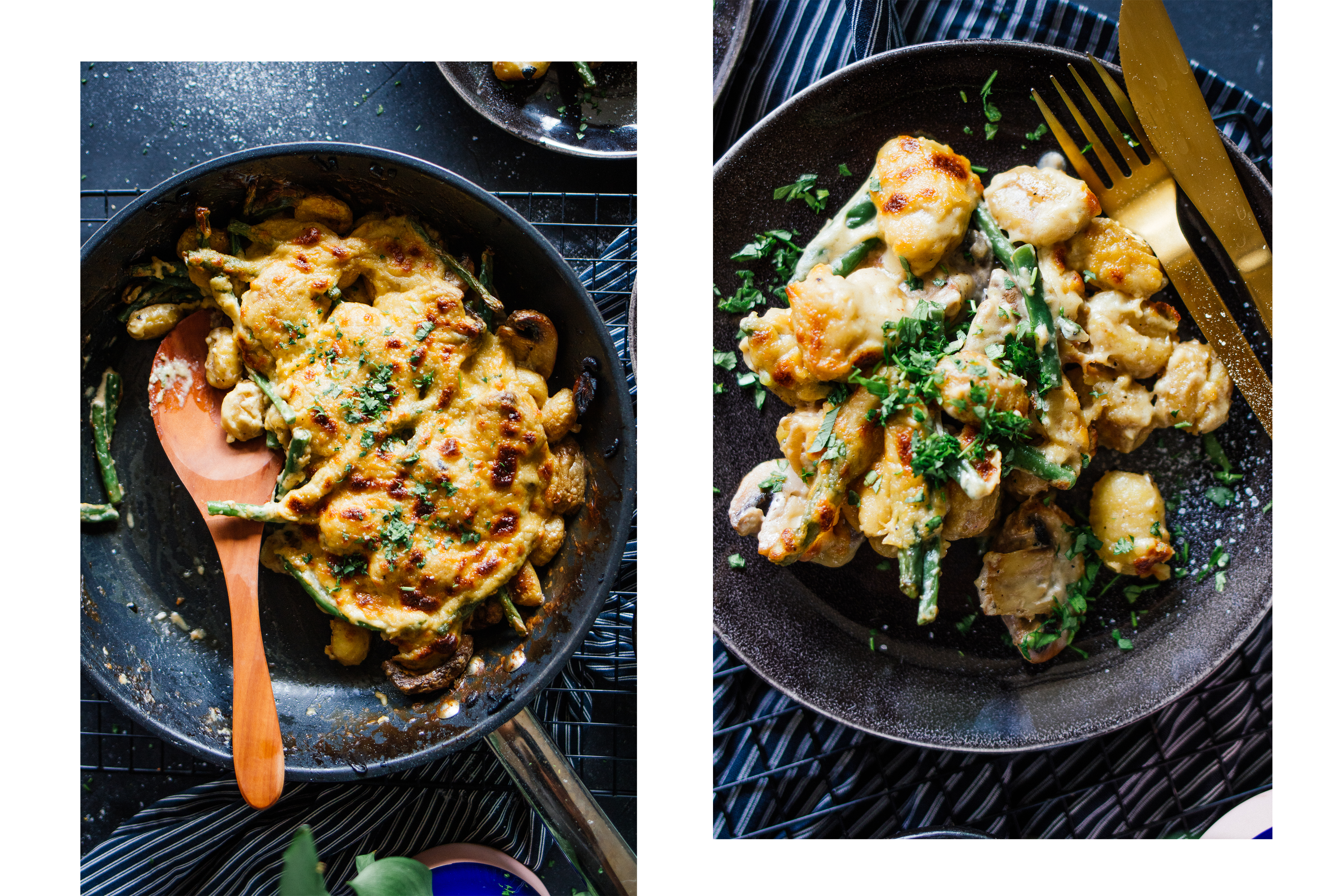 R572 Pan-Fried Gnocchi with Nooch Cheese Sauce