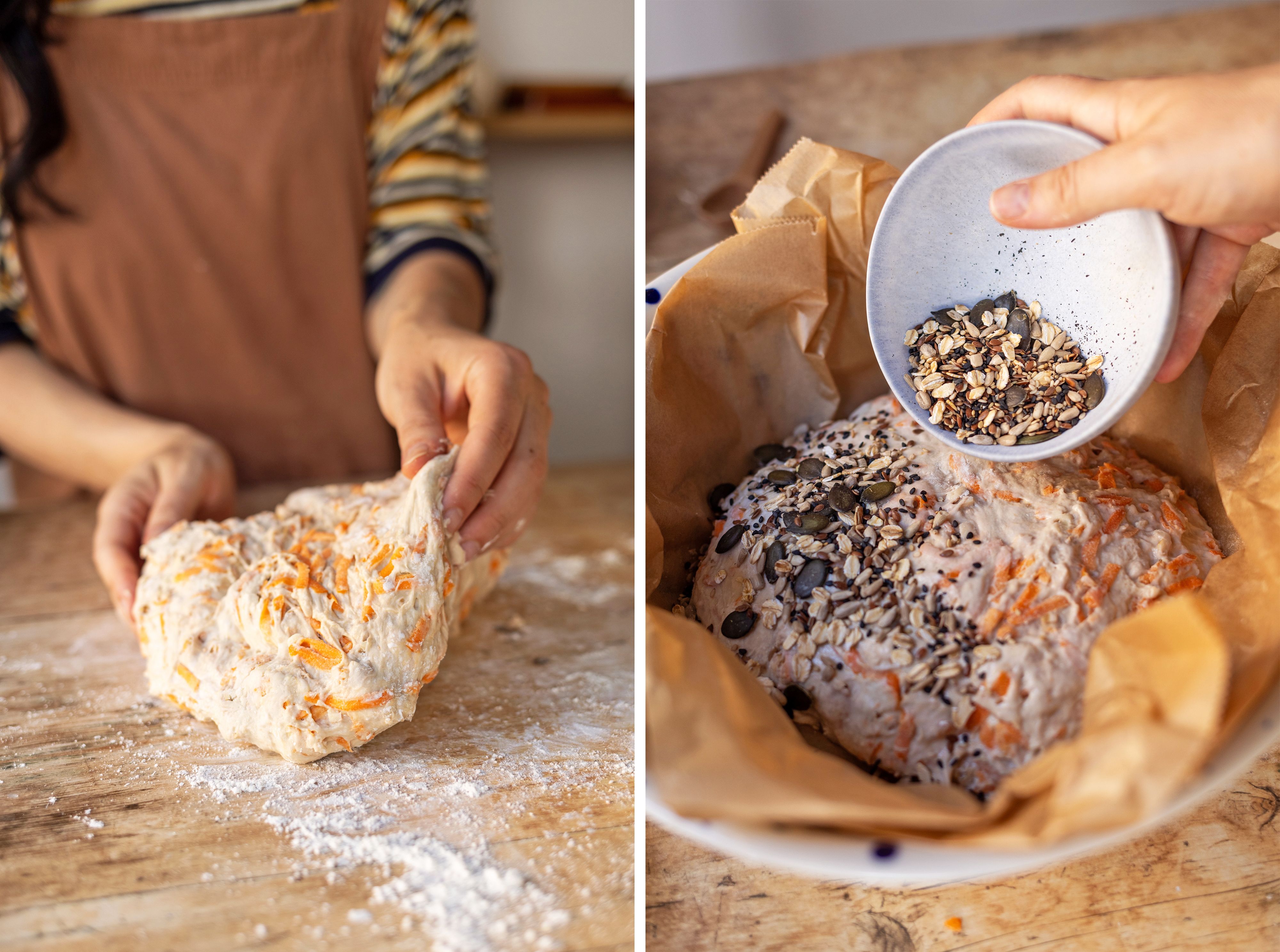 R991 Karotte-Walnuss-Brot ohne Kneten