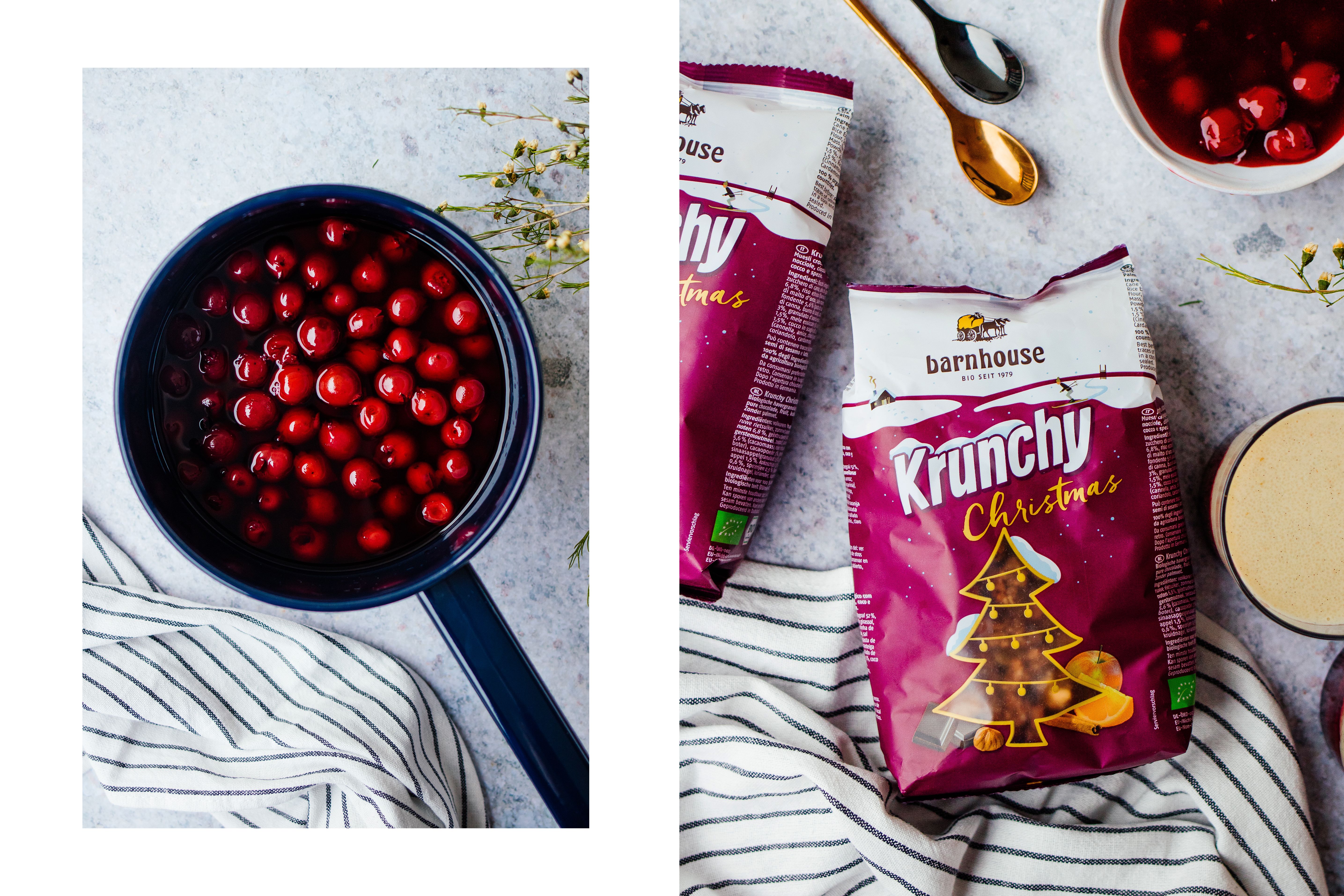 R545 Veganes 20-Minuten-Dessert mit Grießbrei und Kirschen