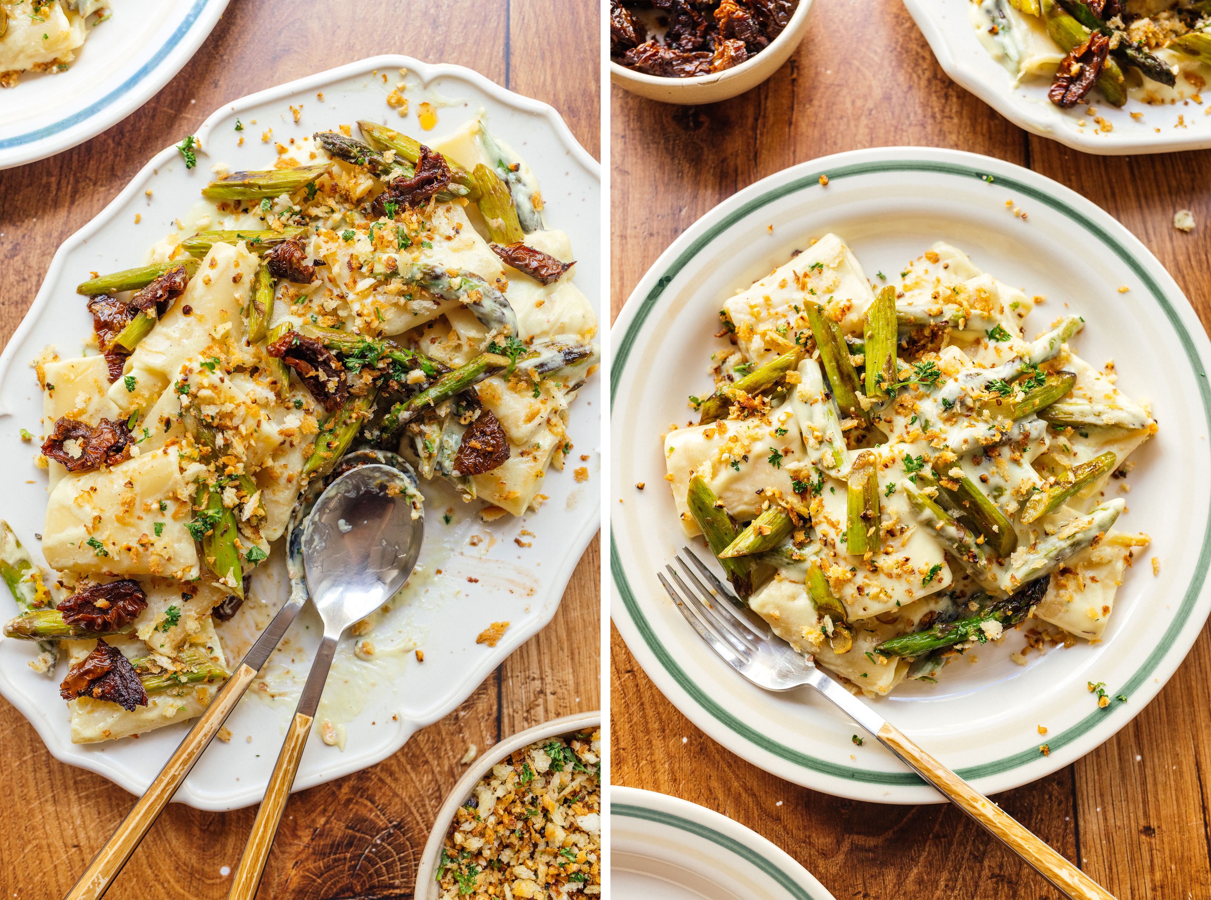 R895 Pasta Hollandaise with Asparagus and „Bacon“