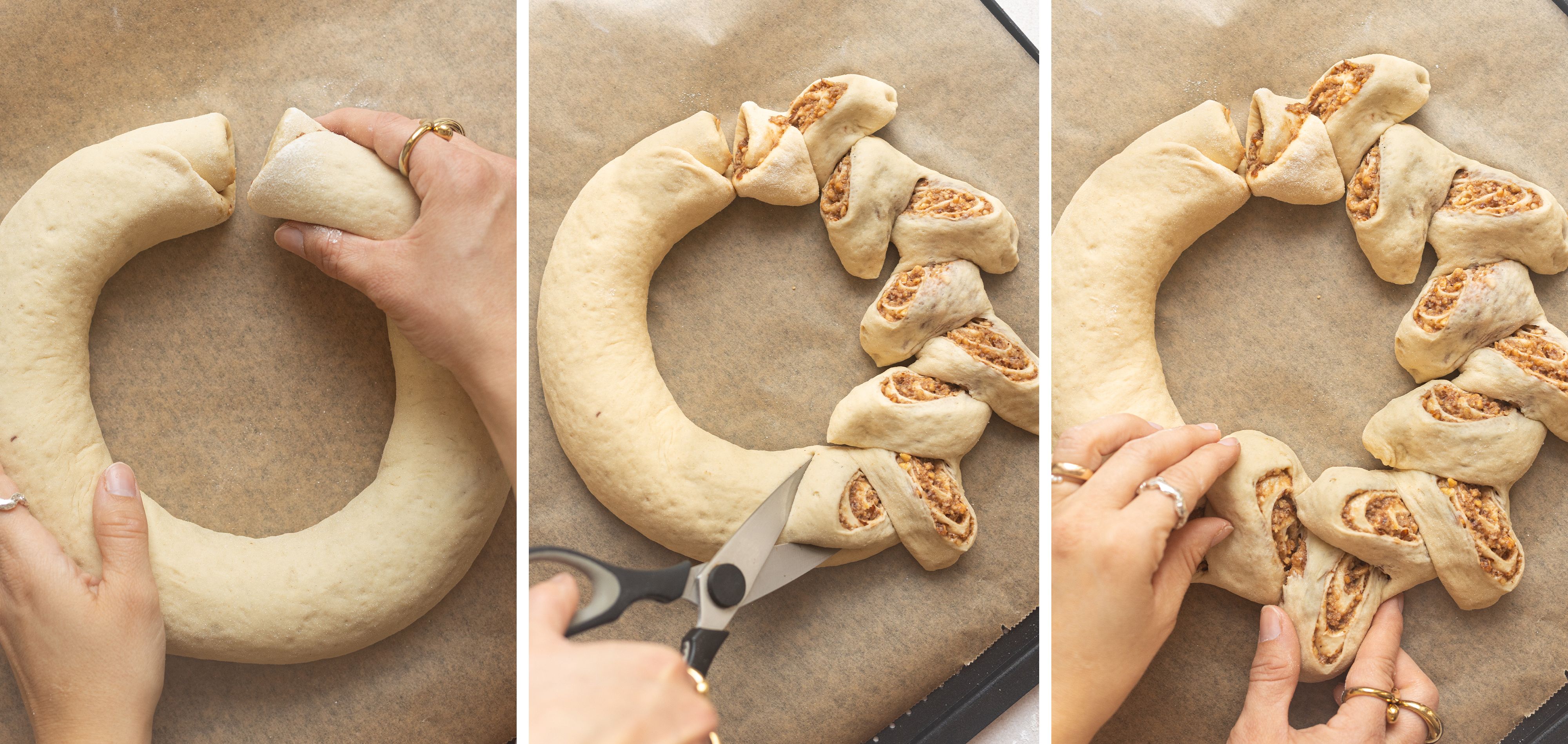 R1033 - Kluth - Vegan Scissor Cut Yeast Wreath with Nut Filling