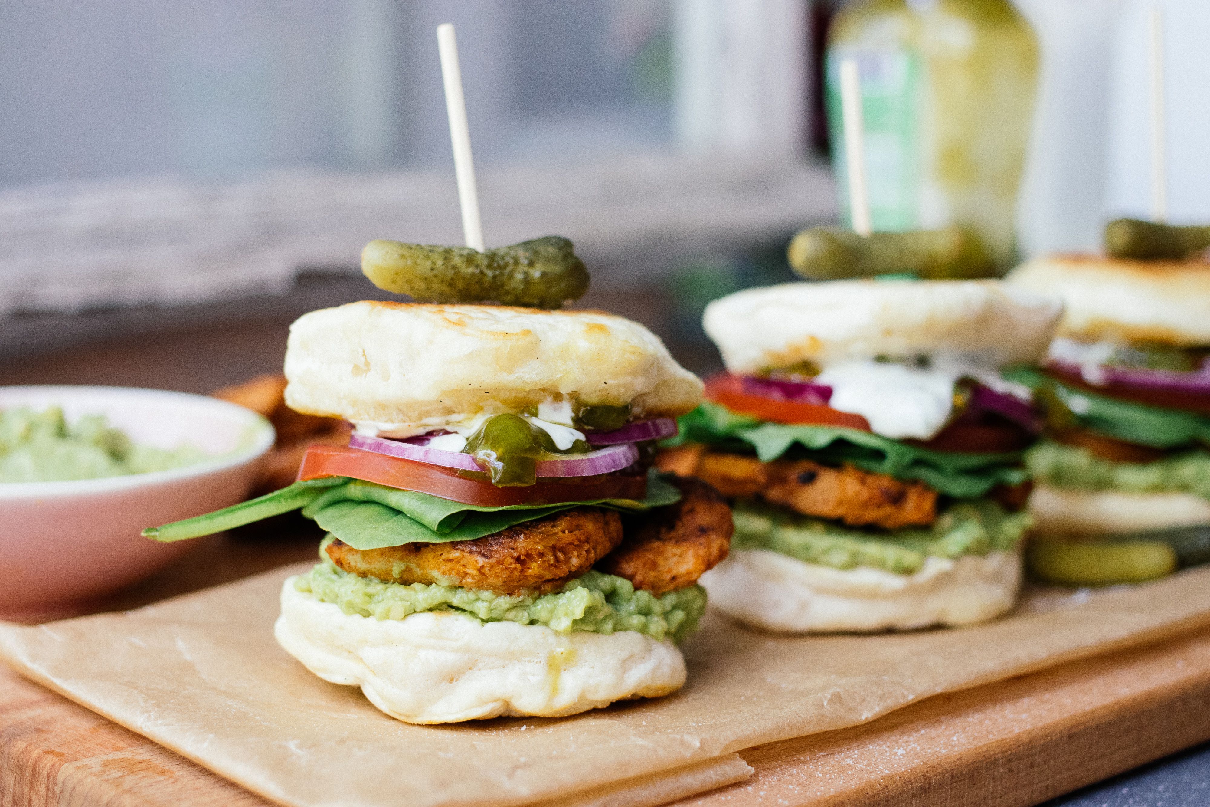 R398 Veganer Pancake Burger