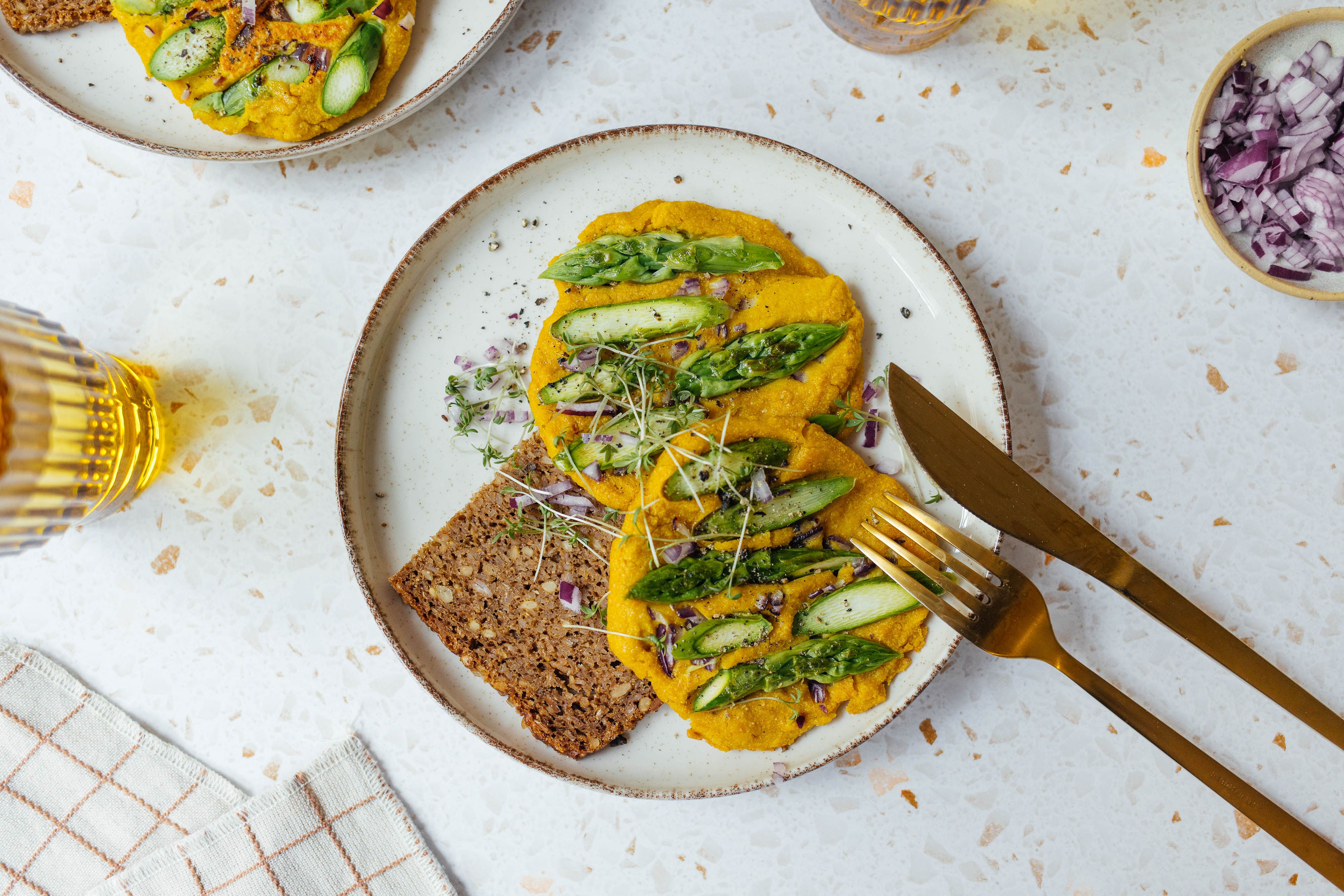Vegan Silken Tofu Omelet (with Green Asparagus)