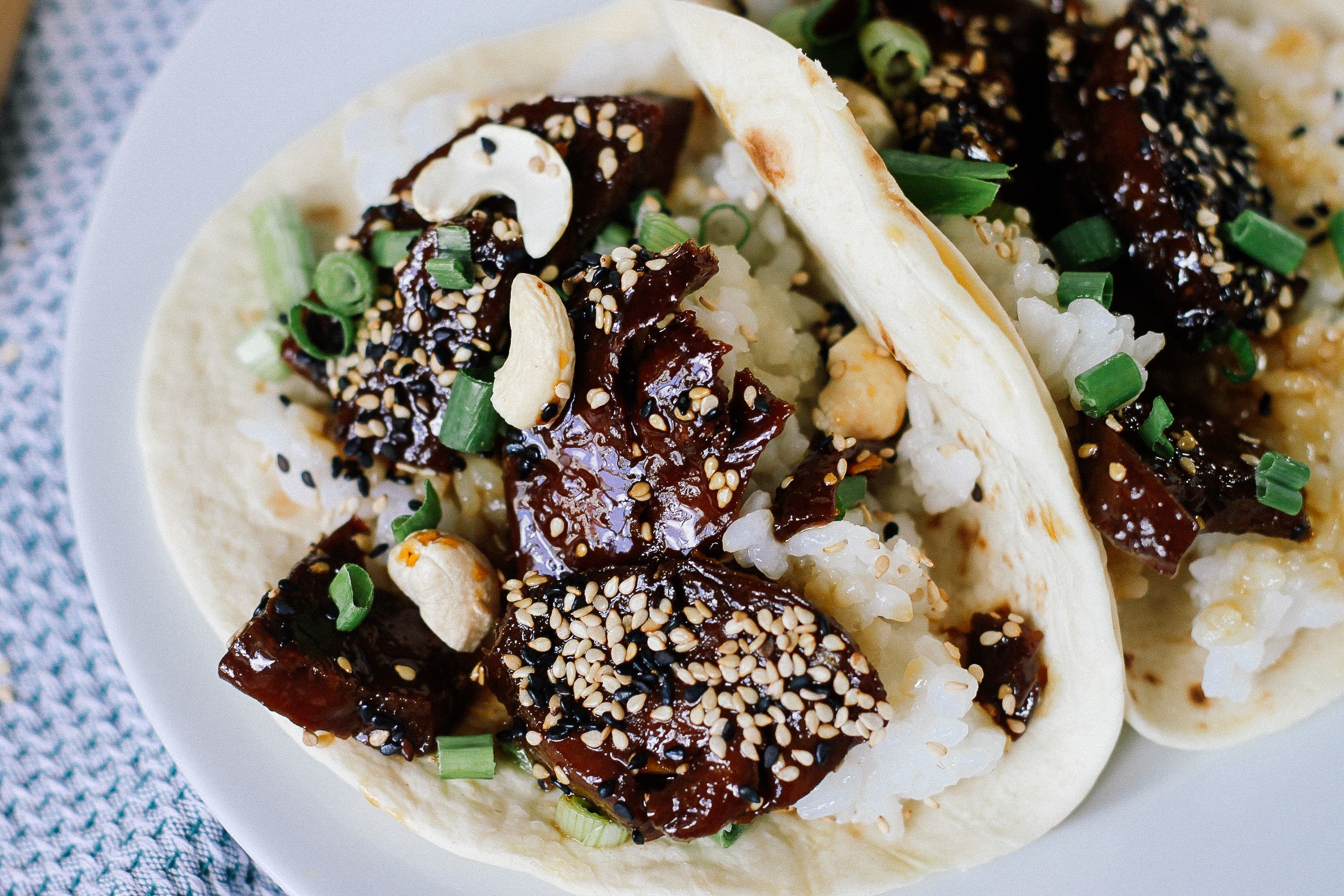 R50 Vegan Teriyaki Mock Chicken Tacos