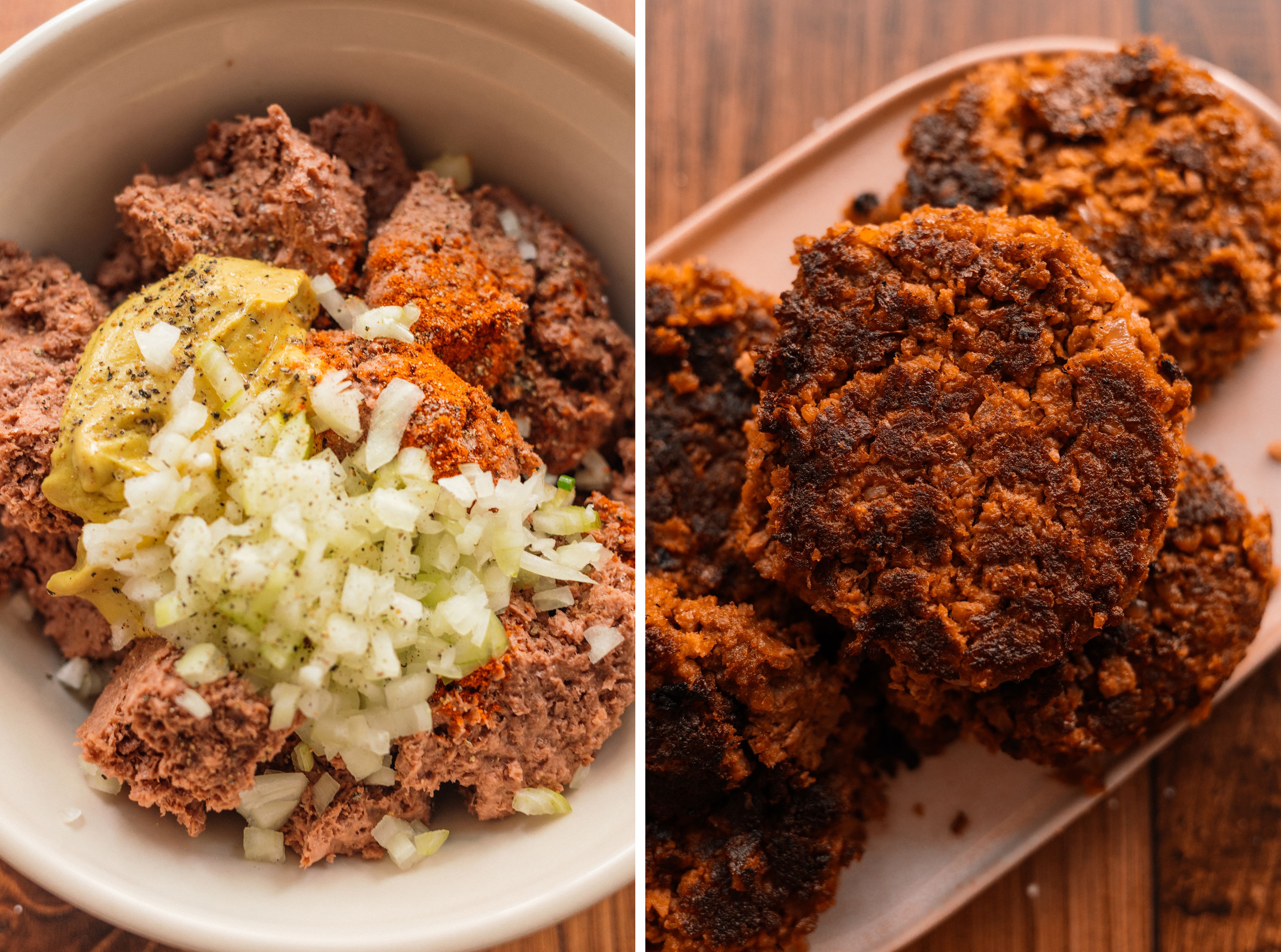 R904 Vegane Frikadellen mit Kartoffeln und Kohlrabi-Möhren-Gemüse wie bei Oma