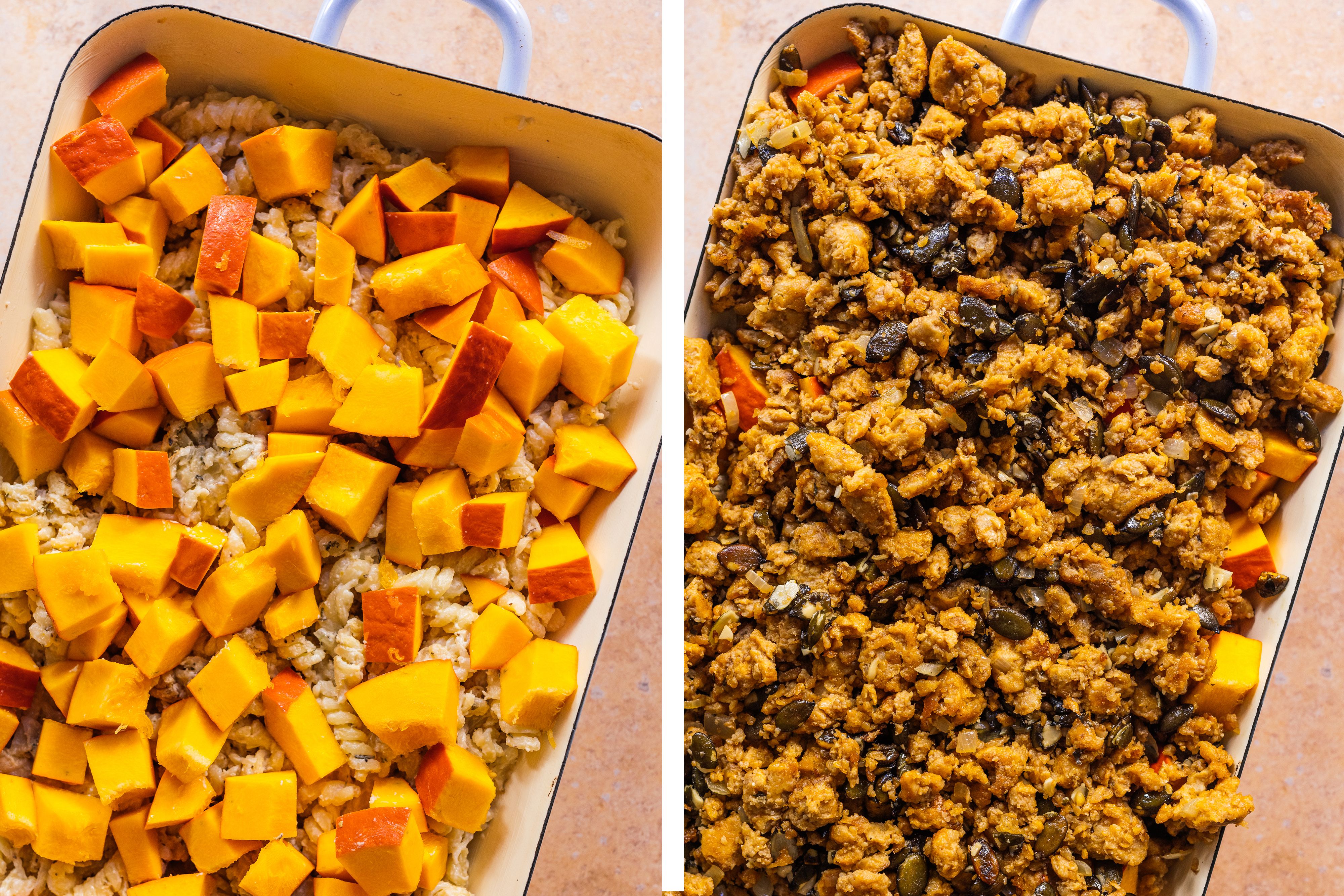 R935 Veganer Kürbis-Hack-Auflauf