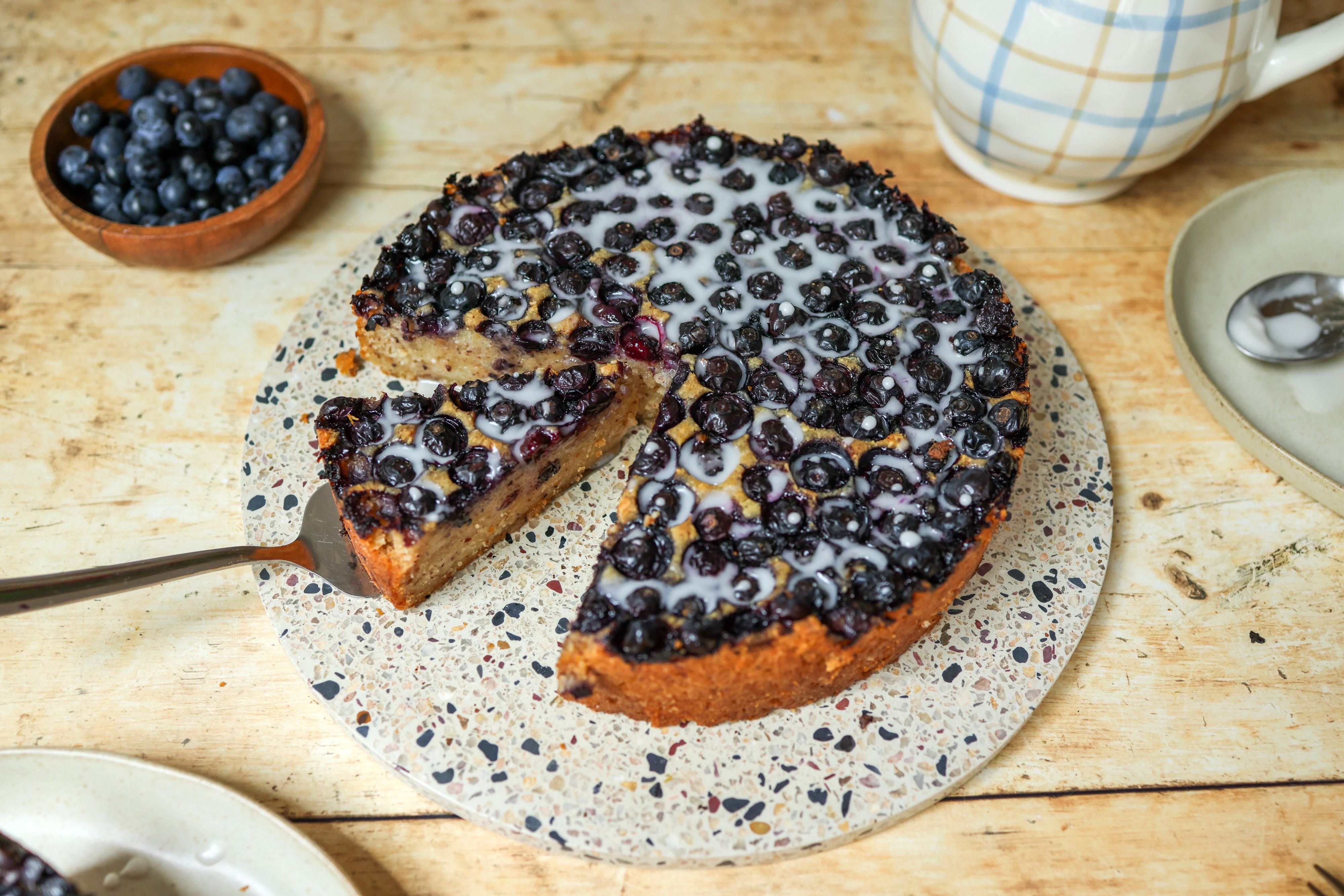 Vegan Semolina Cake with Blueberries