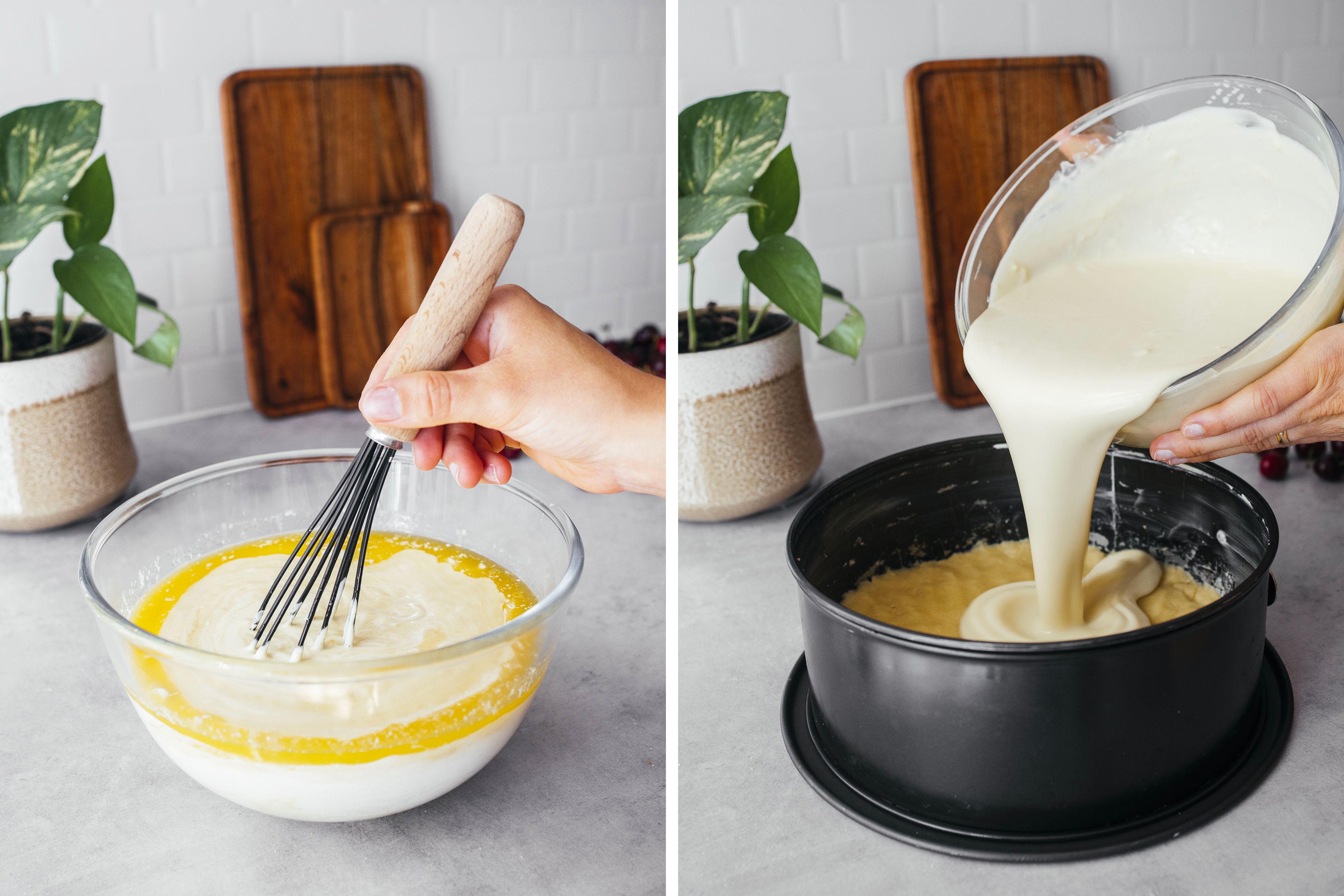 R828 Veganer Käsekuchen mit Kirschen