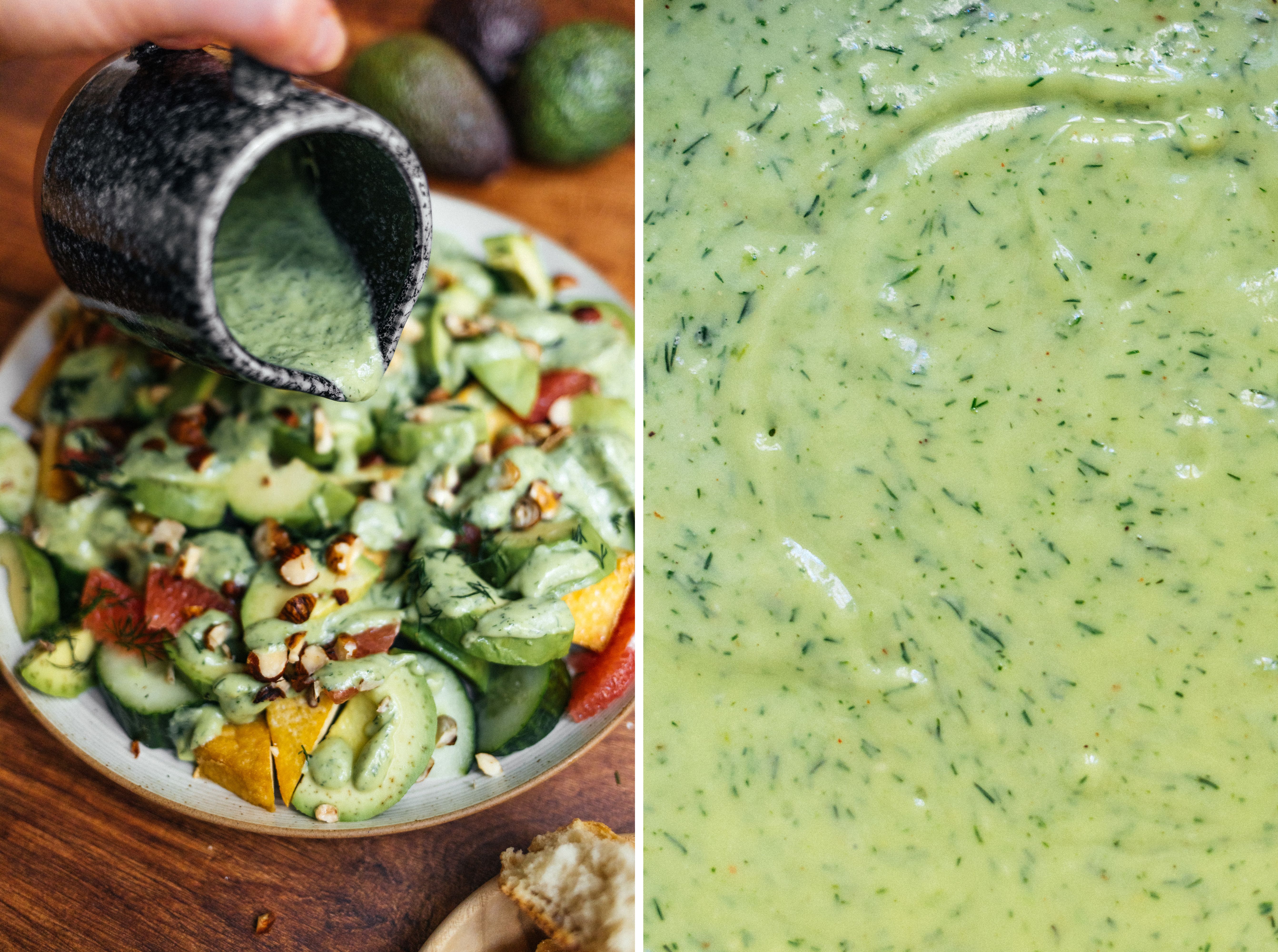 R796 Avocado-Gurken-Salat mit Grapefruit und Tofu