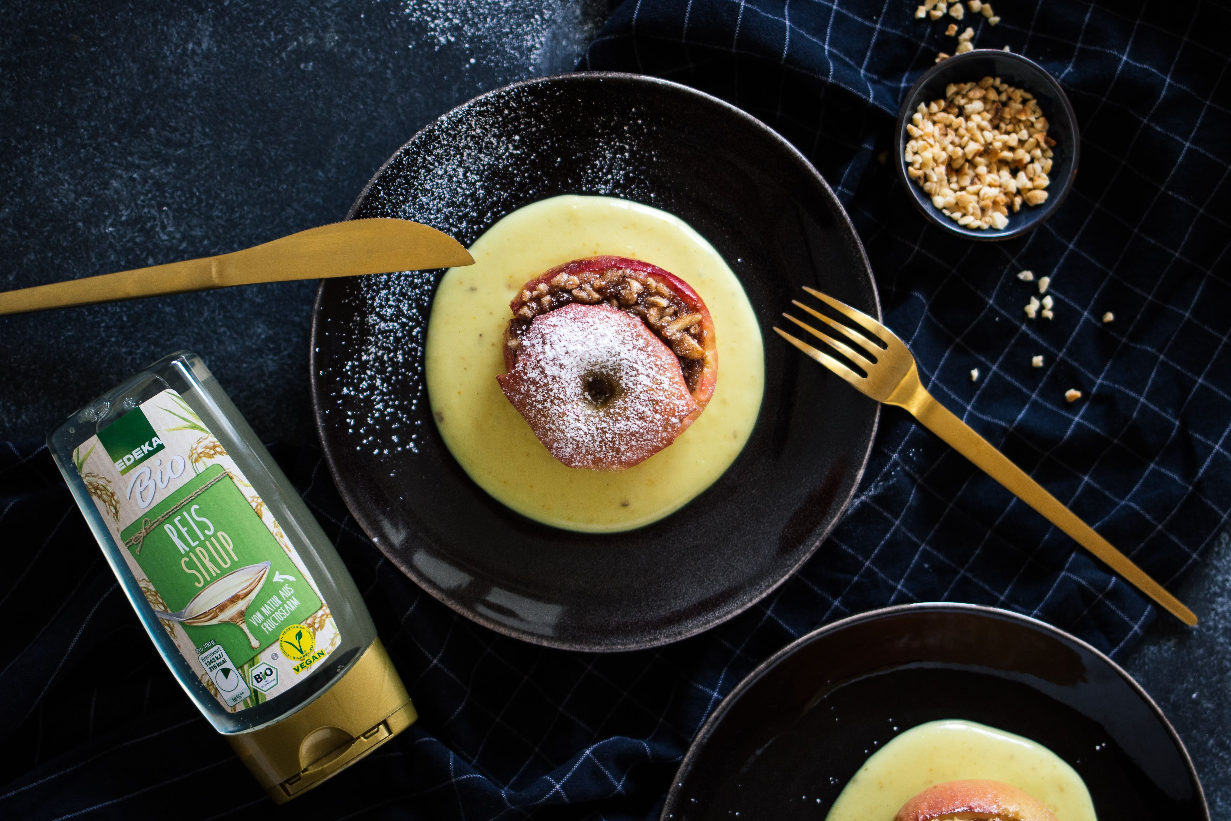 R430 Einfache, vegane Bratäpfel mit Vanillesoße