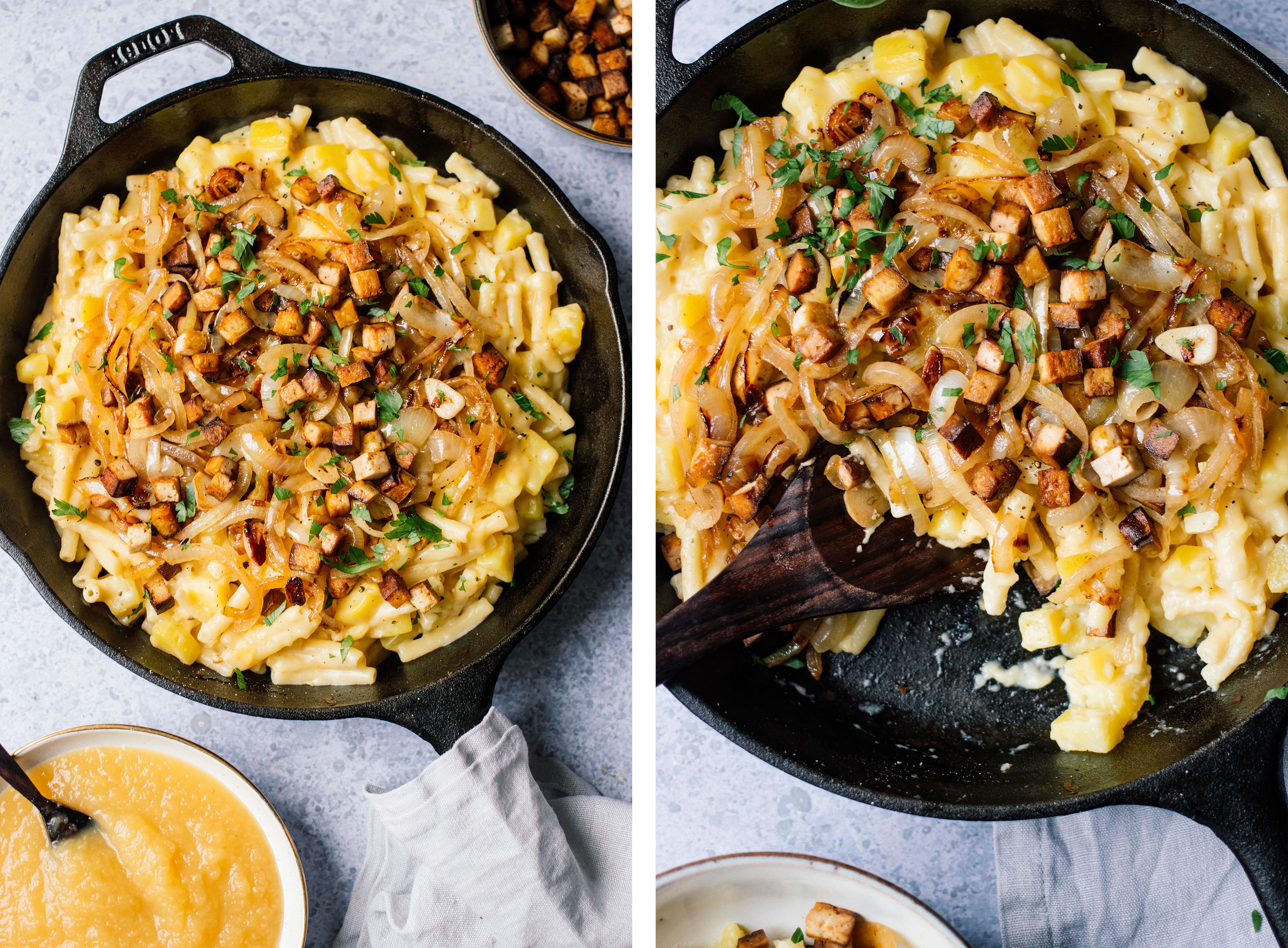 R100 Vegan Swiss Macaroni, Potato and Cheese with Applesauce