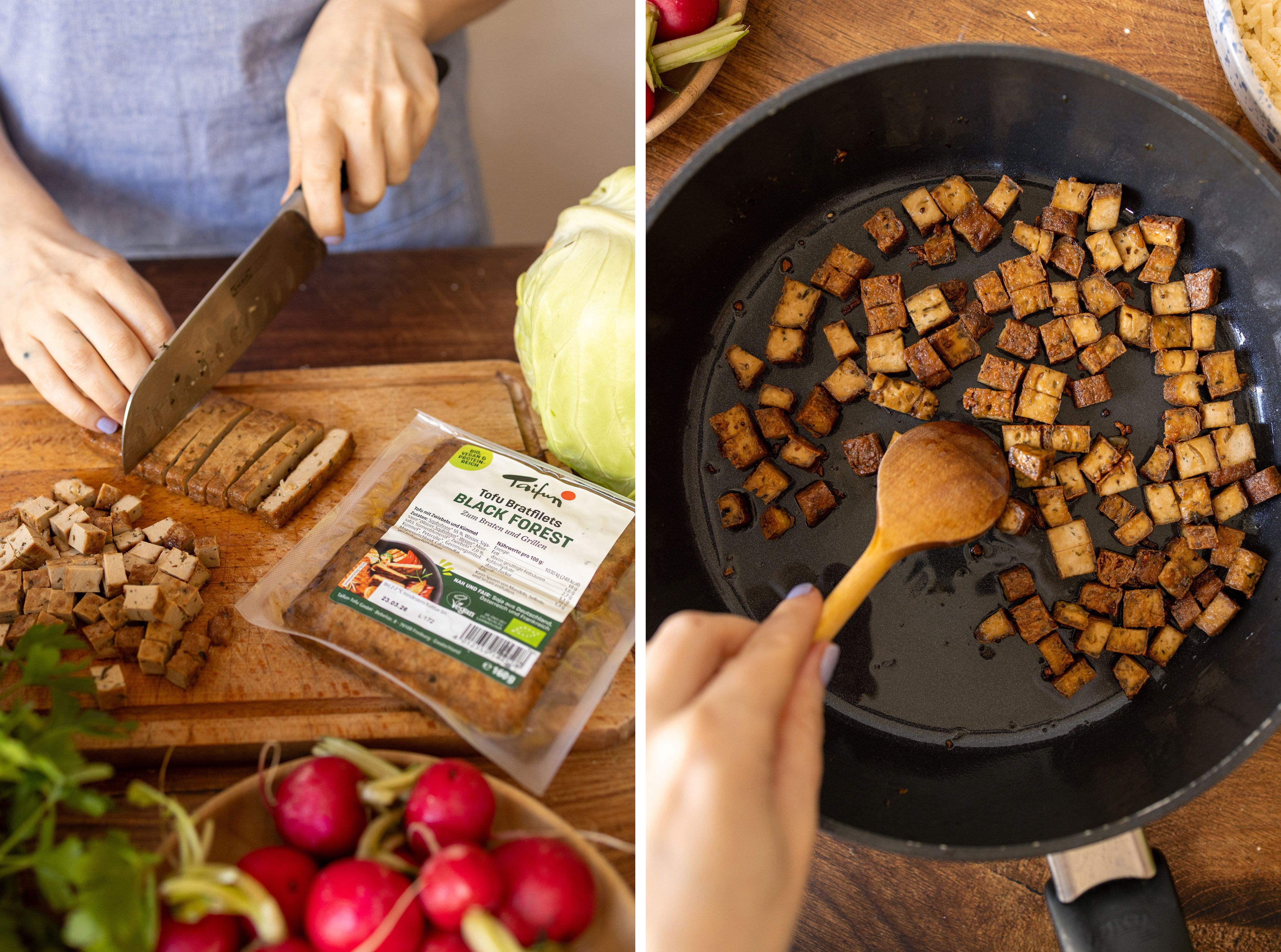 R1040 Stuffed Pretzels with Cabbage, Creamy Herb Dip and Crisp Radish Salad