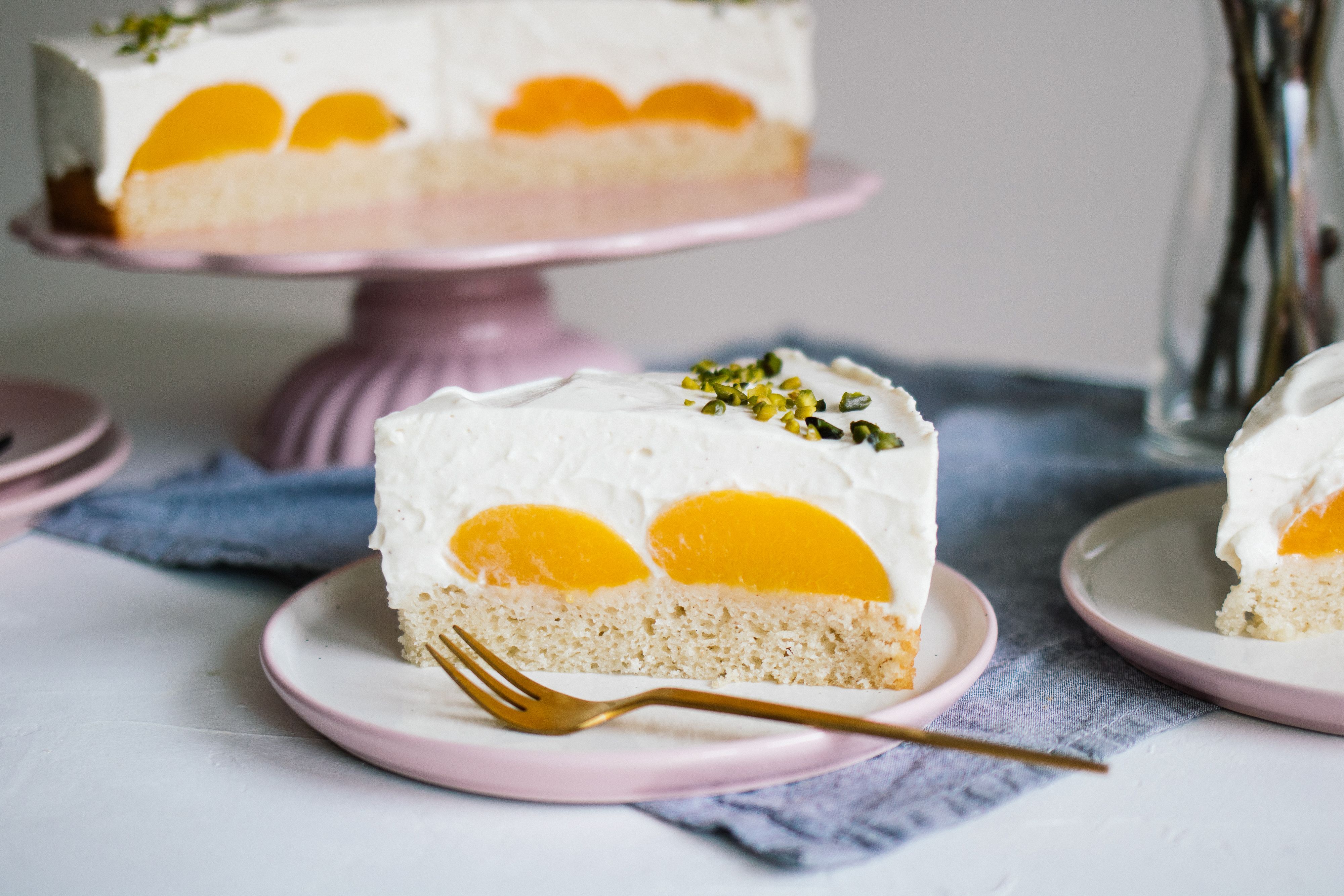 Vegan Peaches & Cream Cake