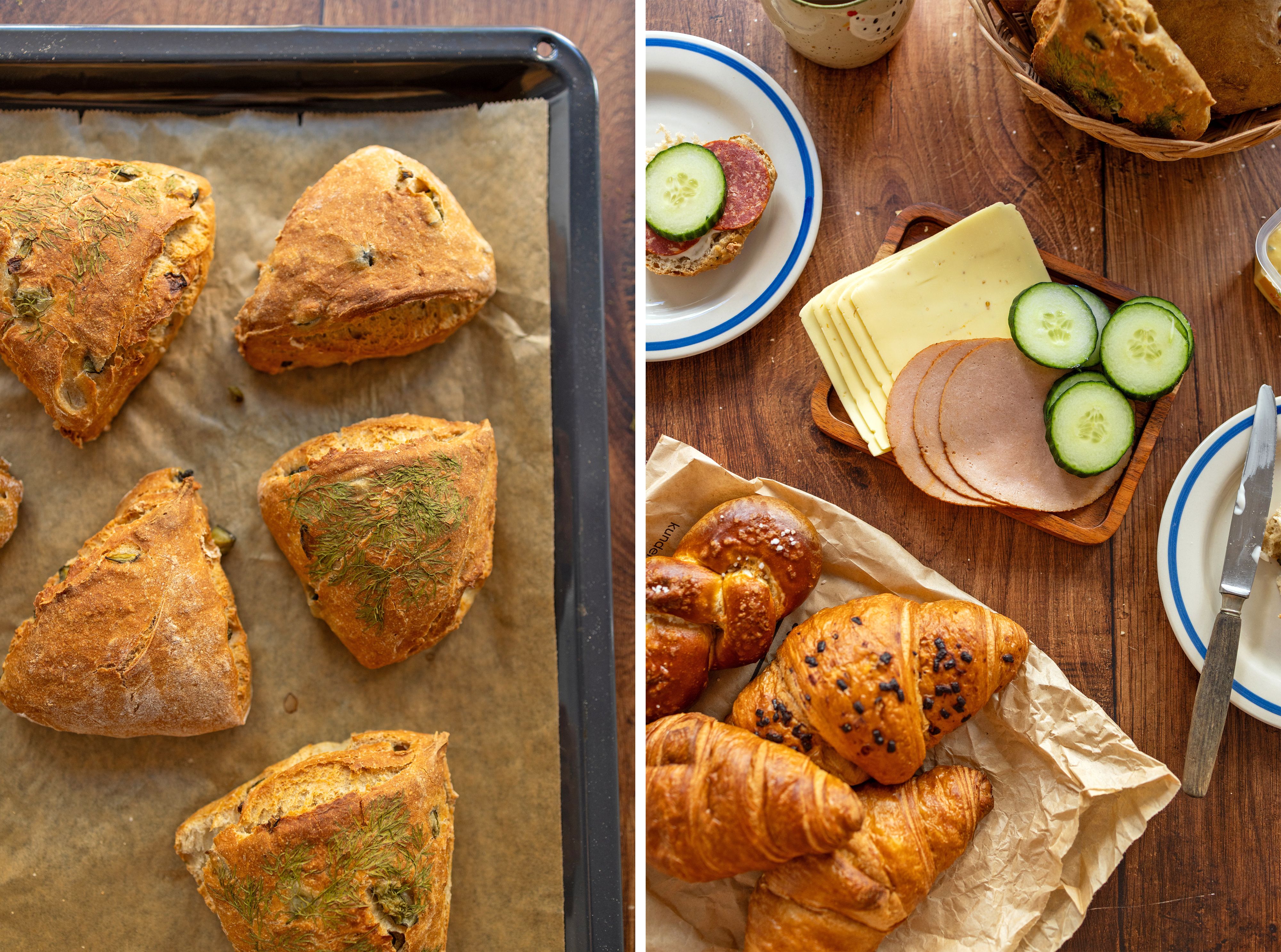 R989 Homemade Bread Rolls with Pickles And Dill