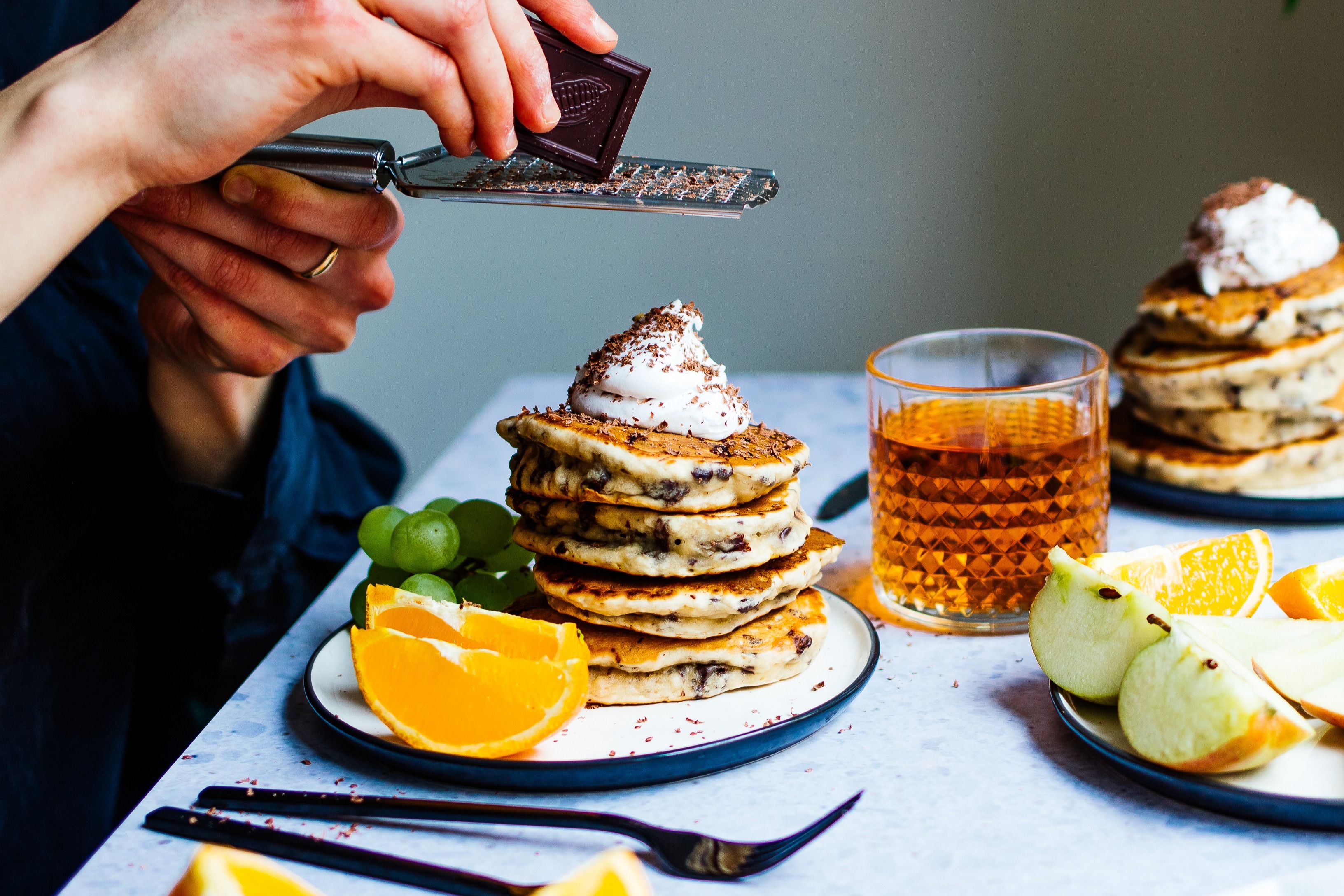 Vegane Stracciatella-Pancakes