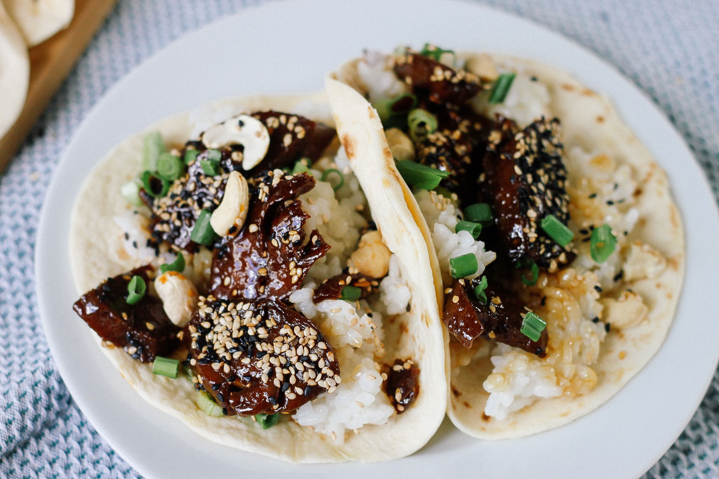 Vegan Teriyaki Mock Chicken Tacos