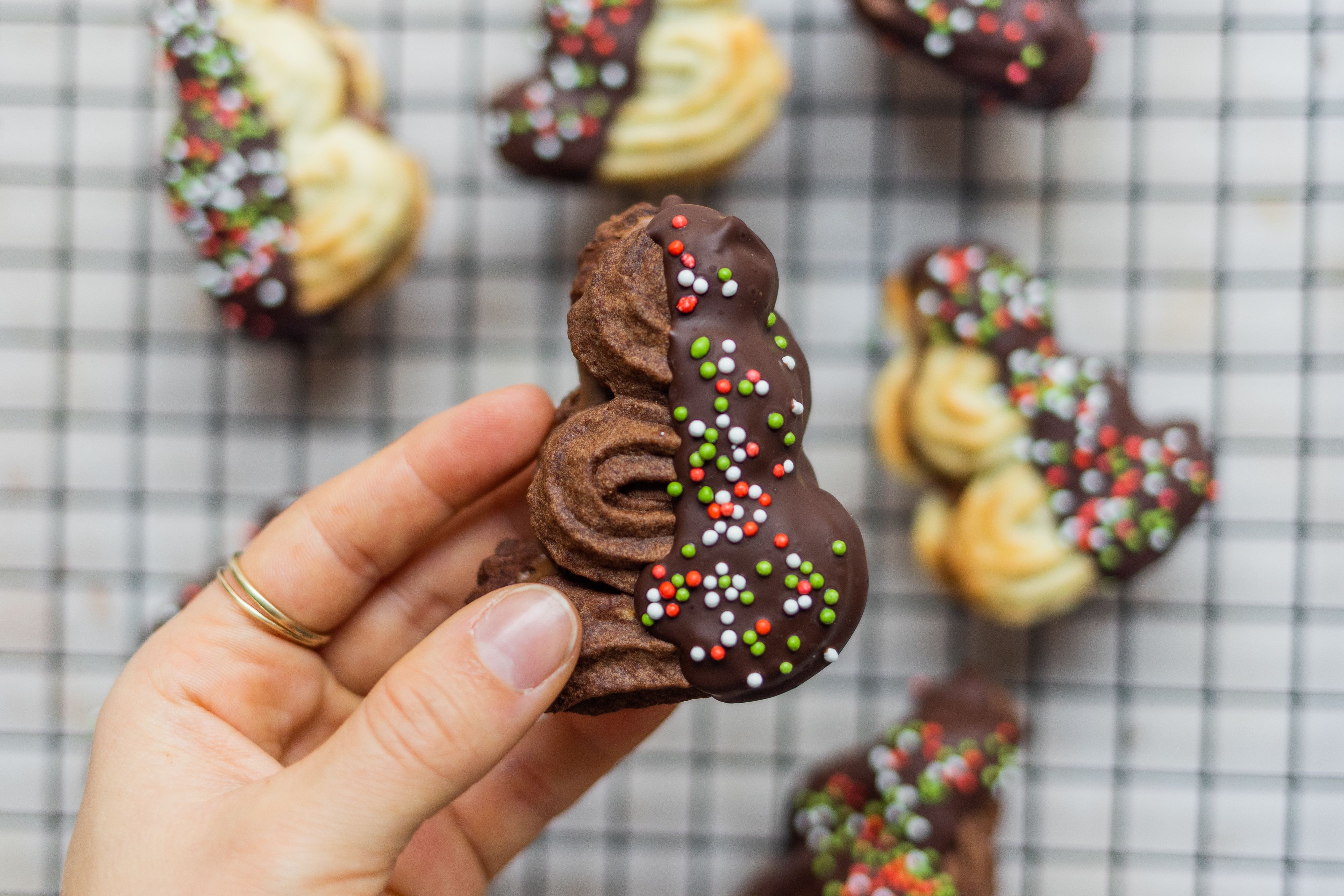 Vegan Christmas Spritz Cookies
