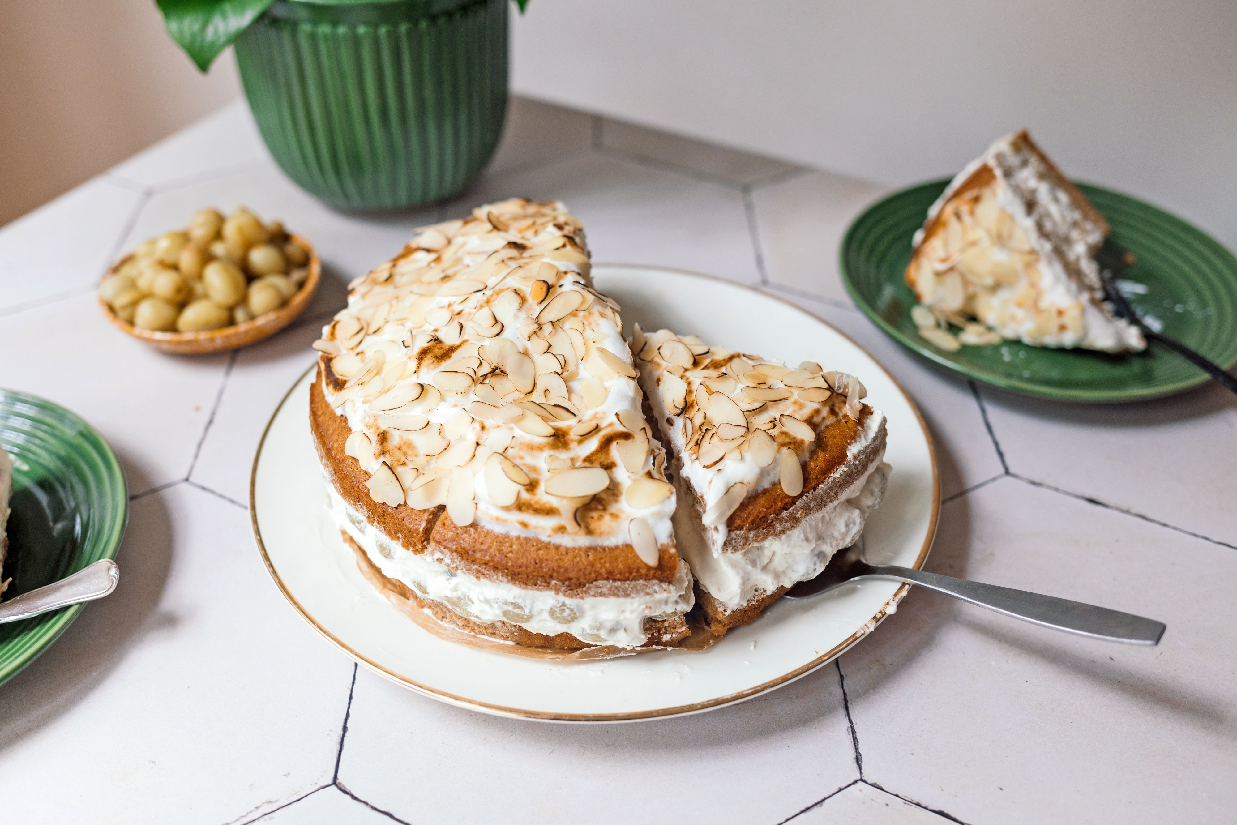 Vegan Gooseberry Meringue Cake