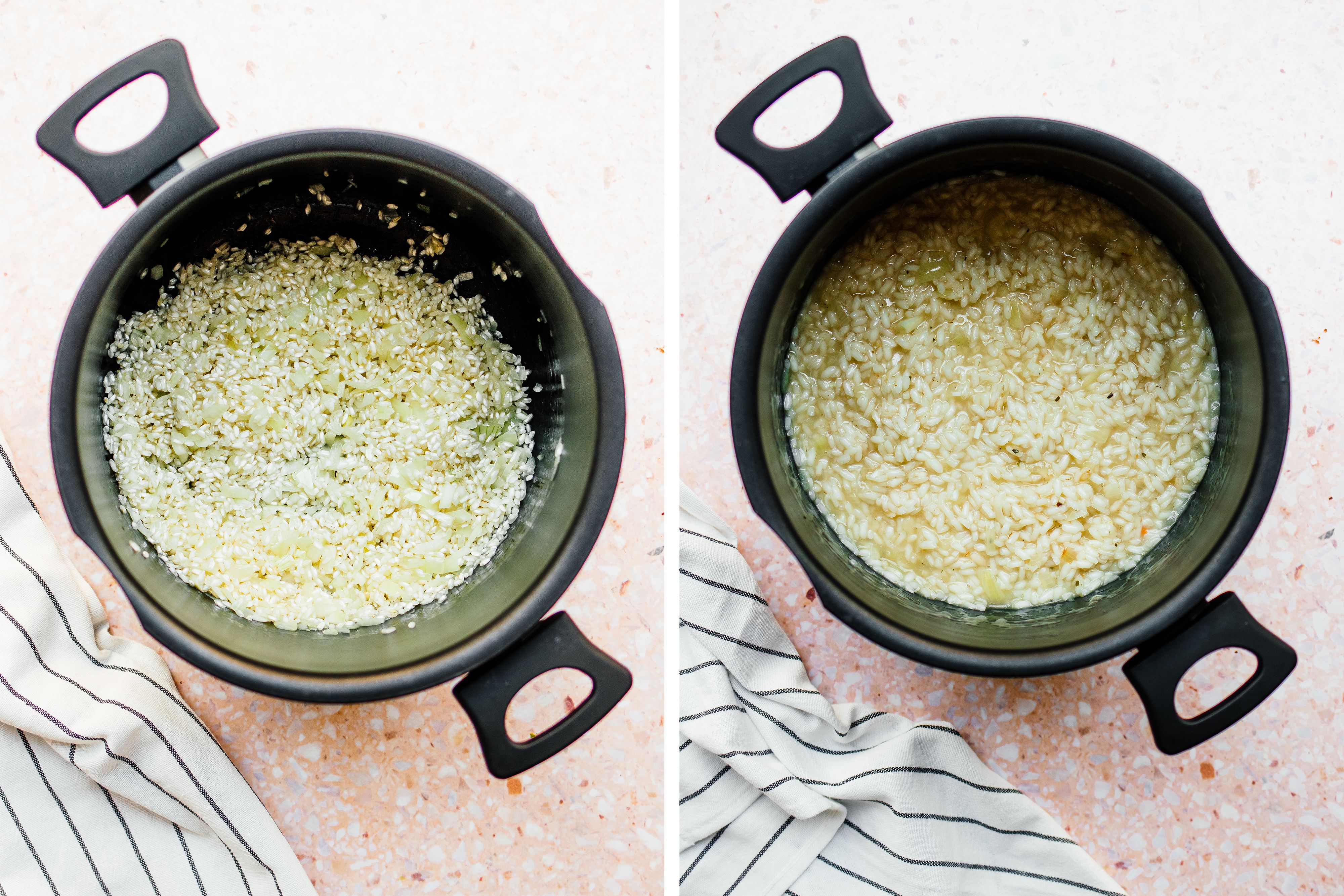 R409 Simples, veganes Spargelrisotto mit Erbsen