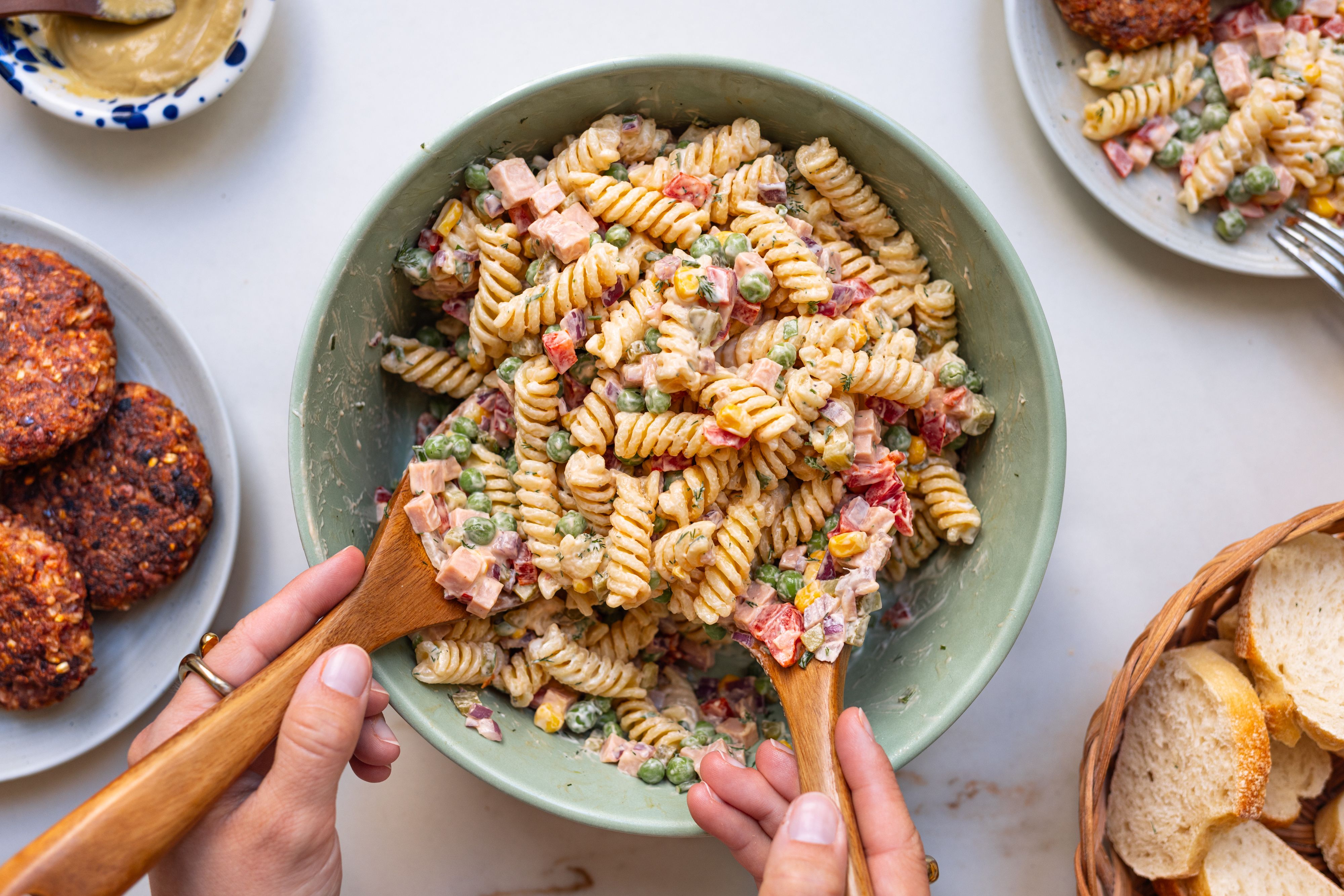 Vegan Pasta Salad with Mayo Dressing