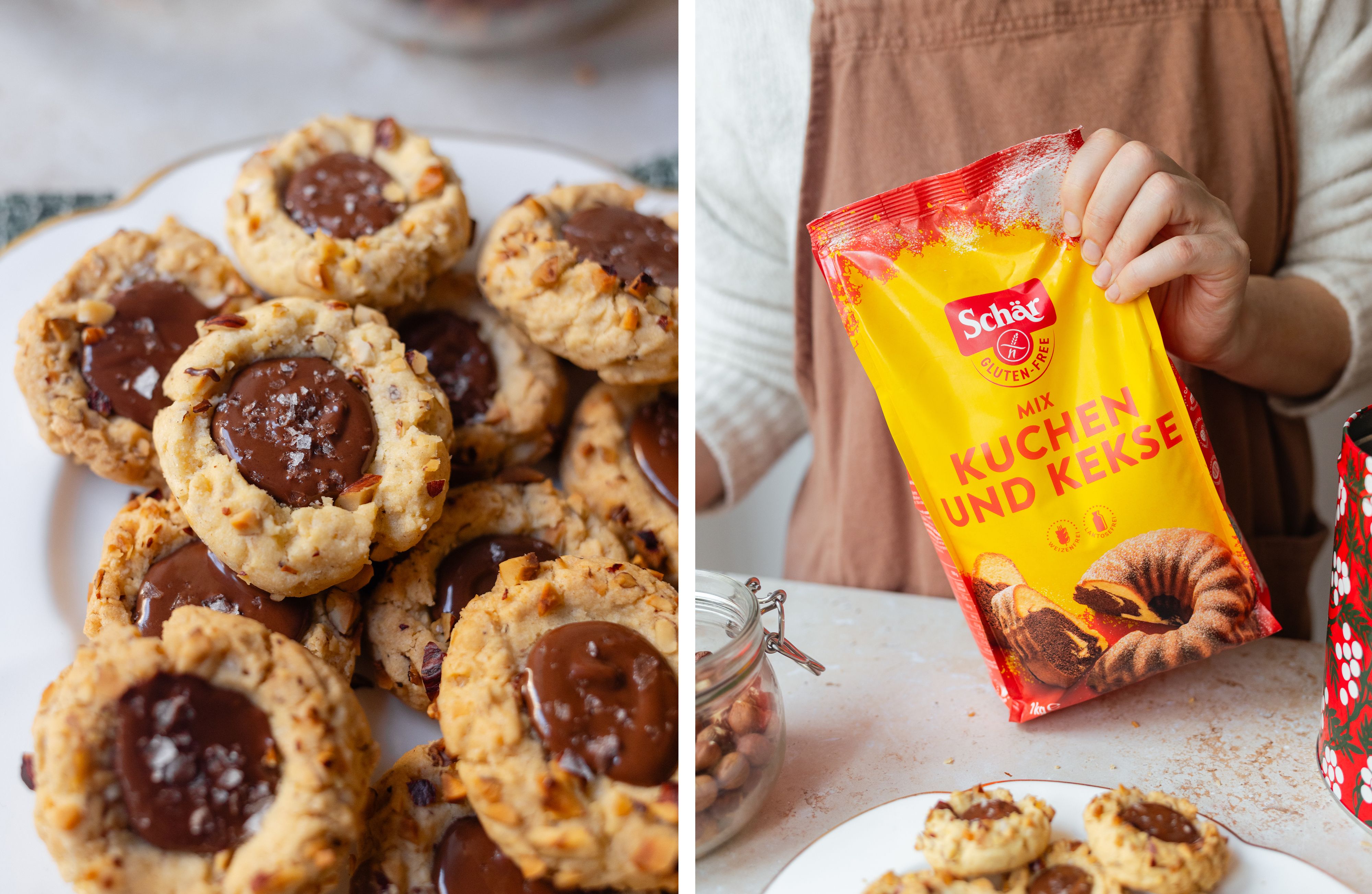 R997 Vegane und glutenfreie Haselnuss-Nougat-Plätzchen