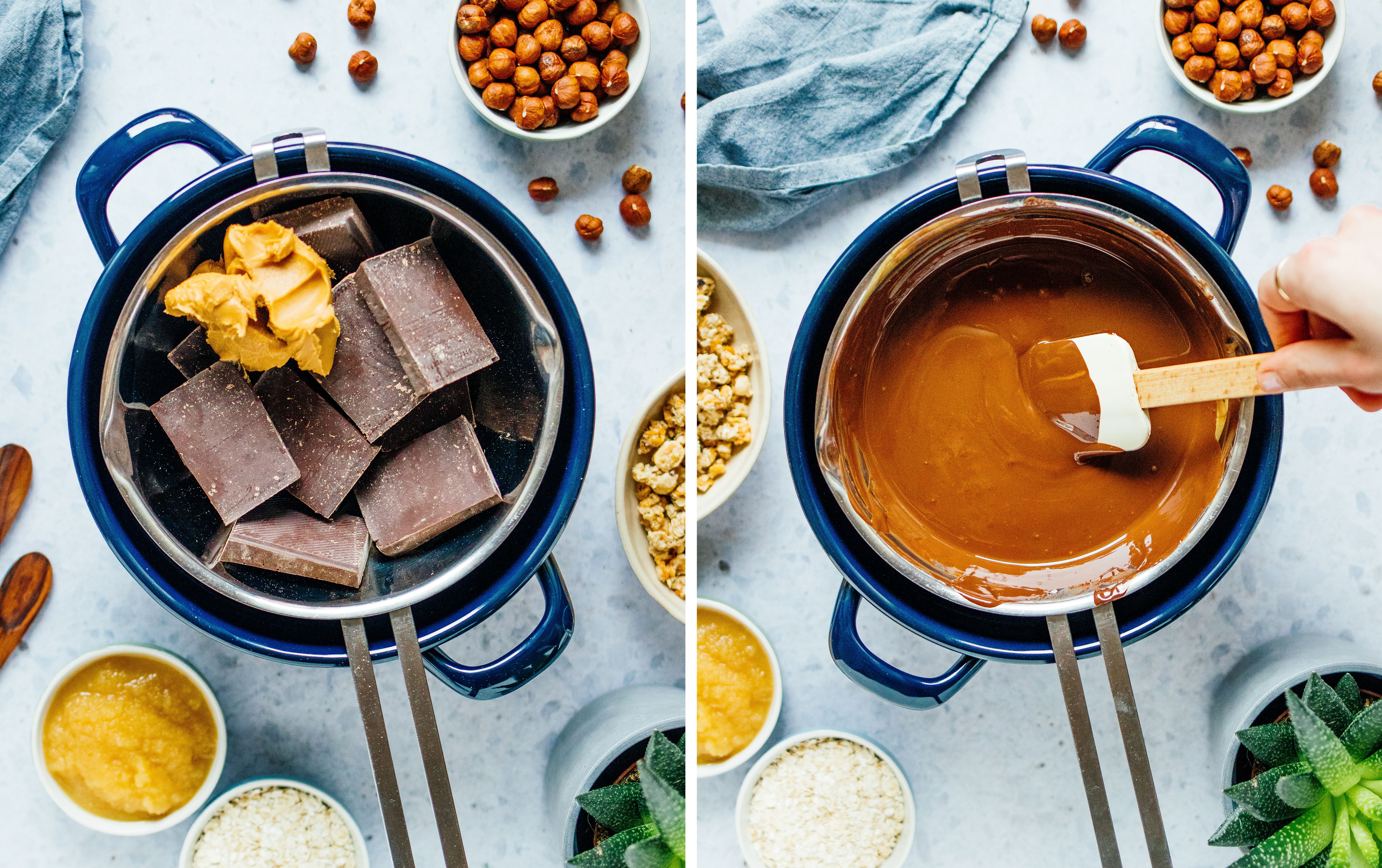 R546 No Bake Haselnuss Schokoladen Bars