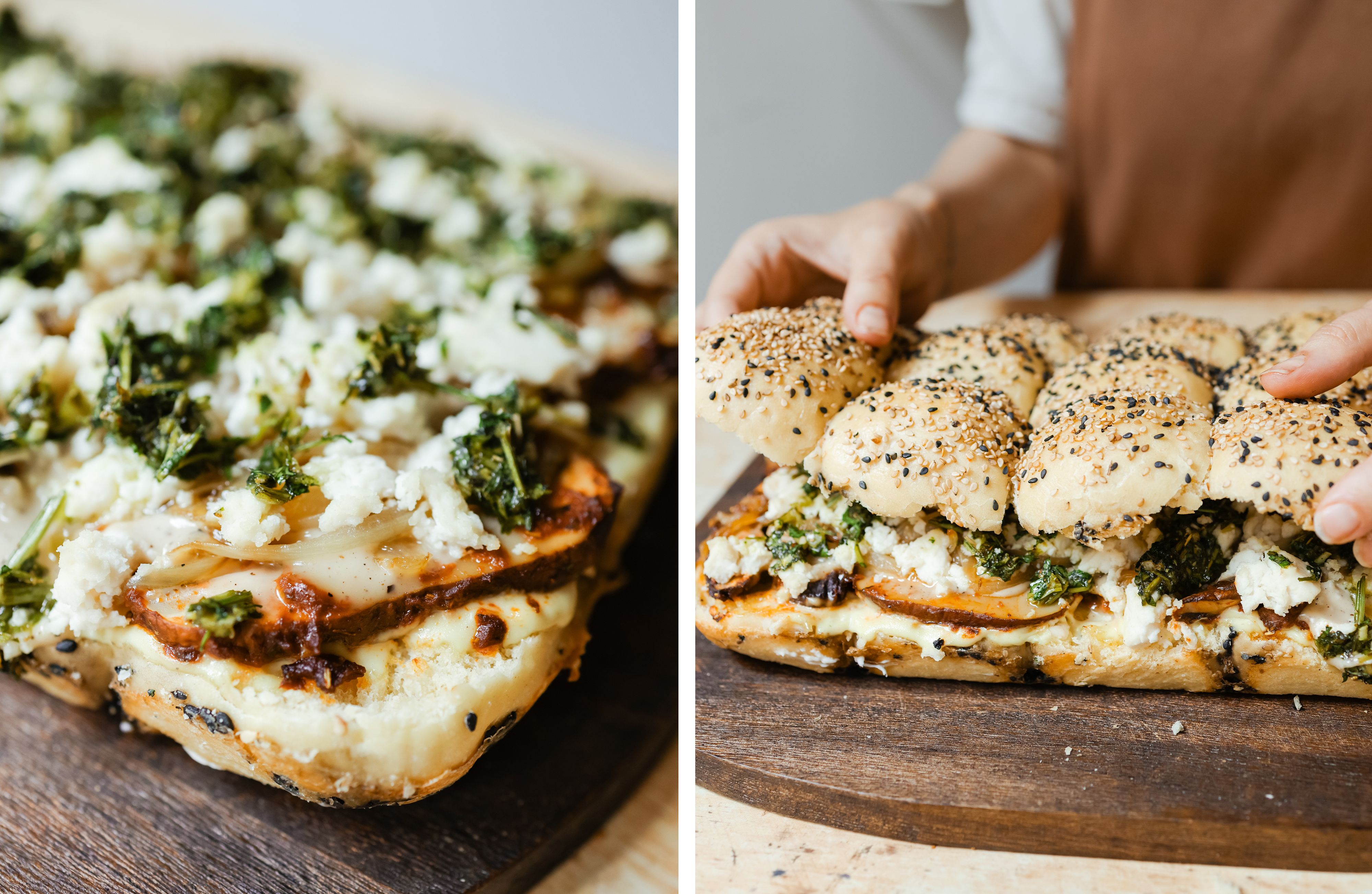 R949 Vegane Mini-Portobello-Burger mit selbstgemachten Brötchen
