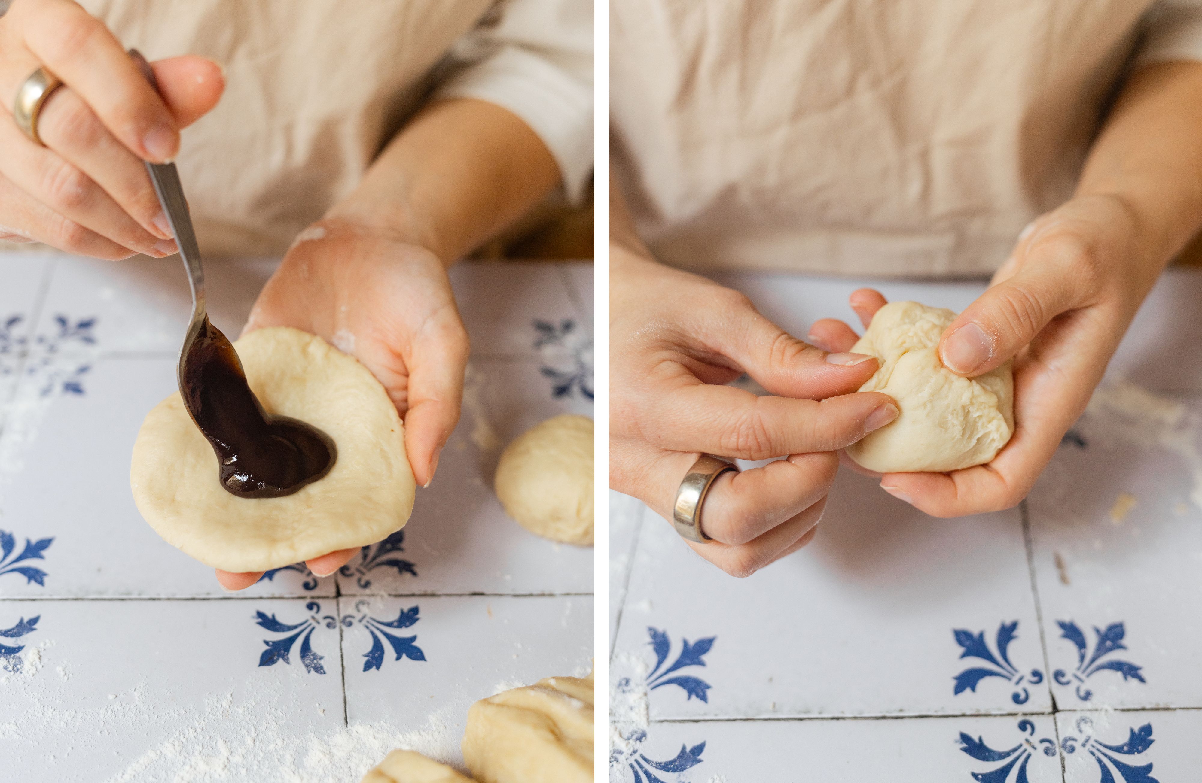 R981 Vegane Buchteln mit Vanillesoße