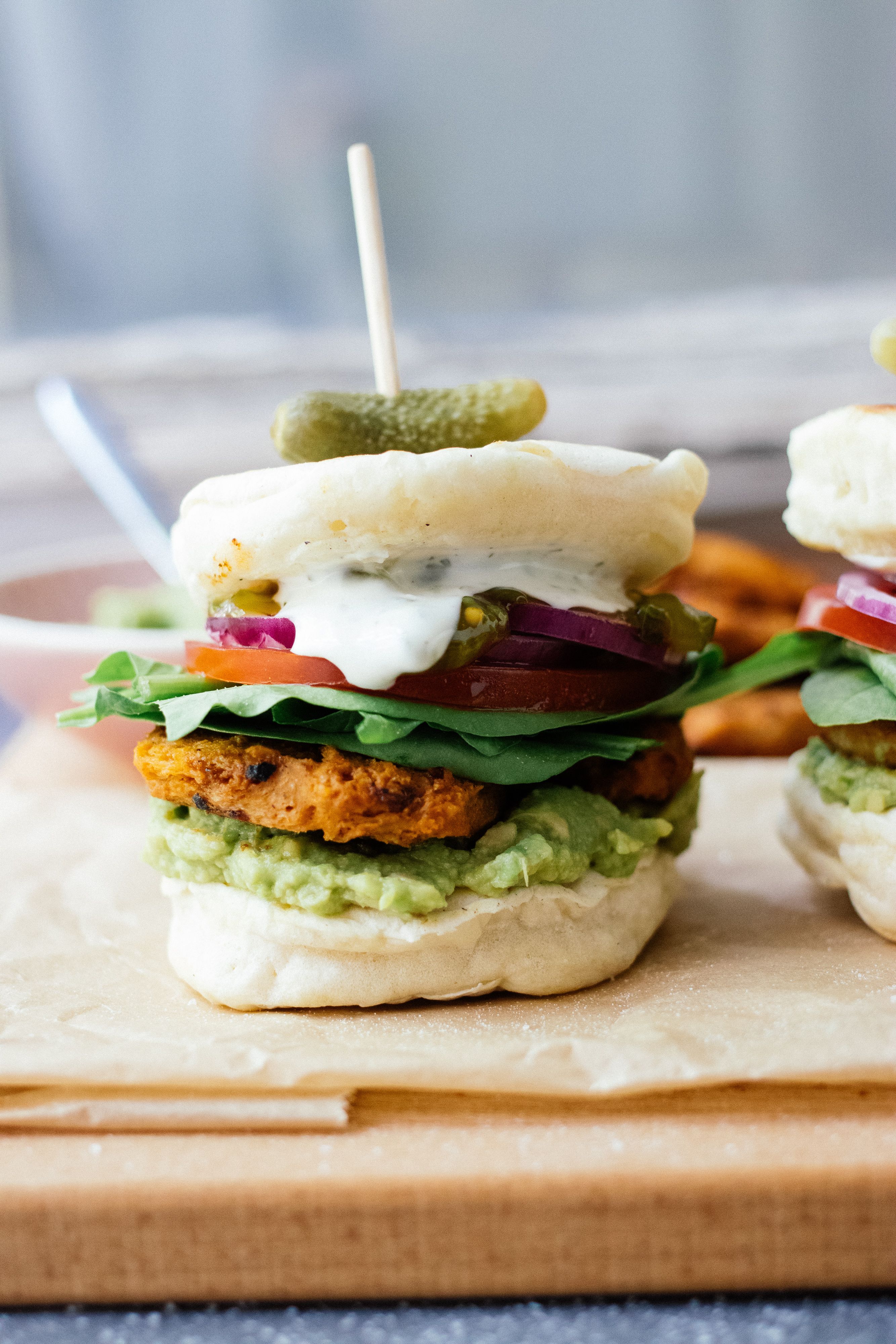 R398 Veganer Pancake Burger