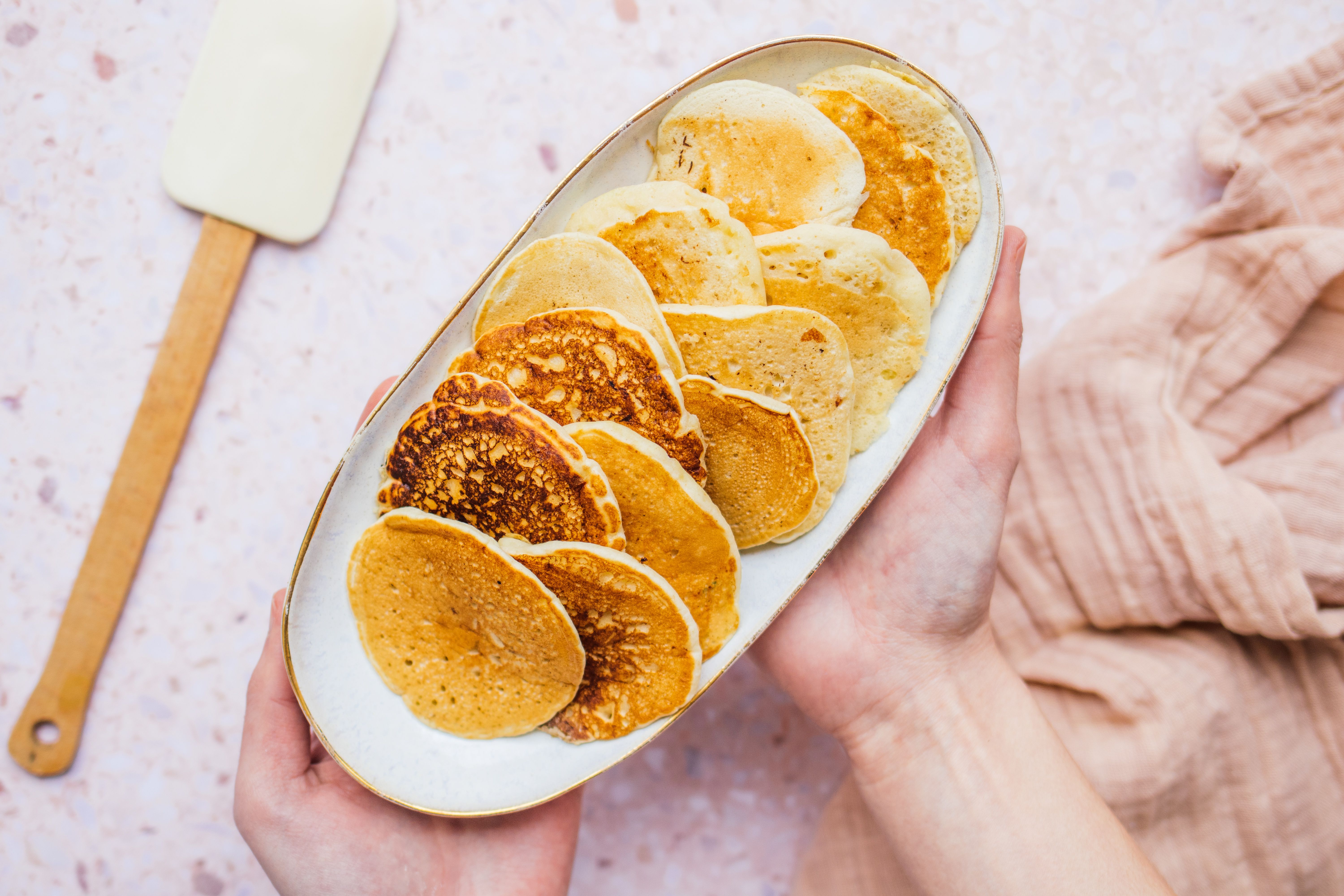 R281 Vegan Pancakes with Vanilla Ice Cream and hot Berries