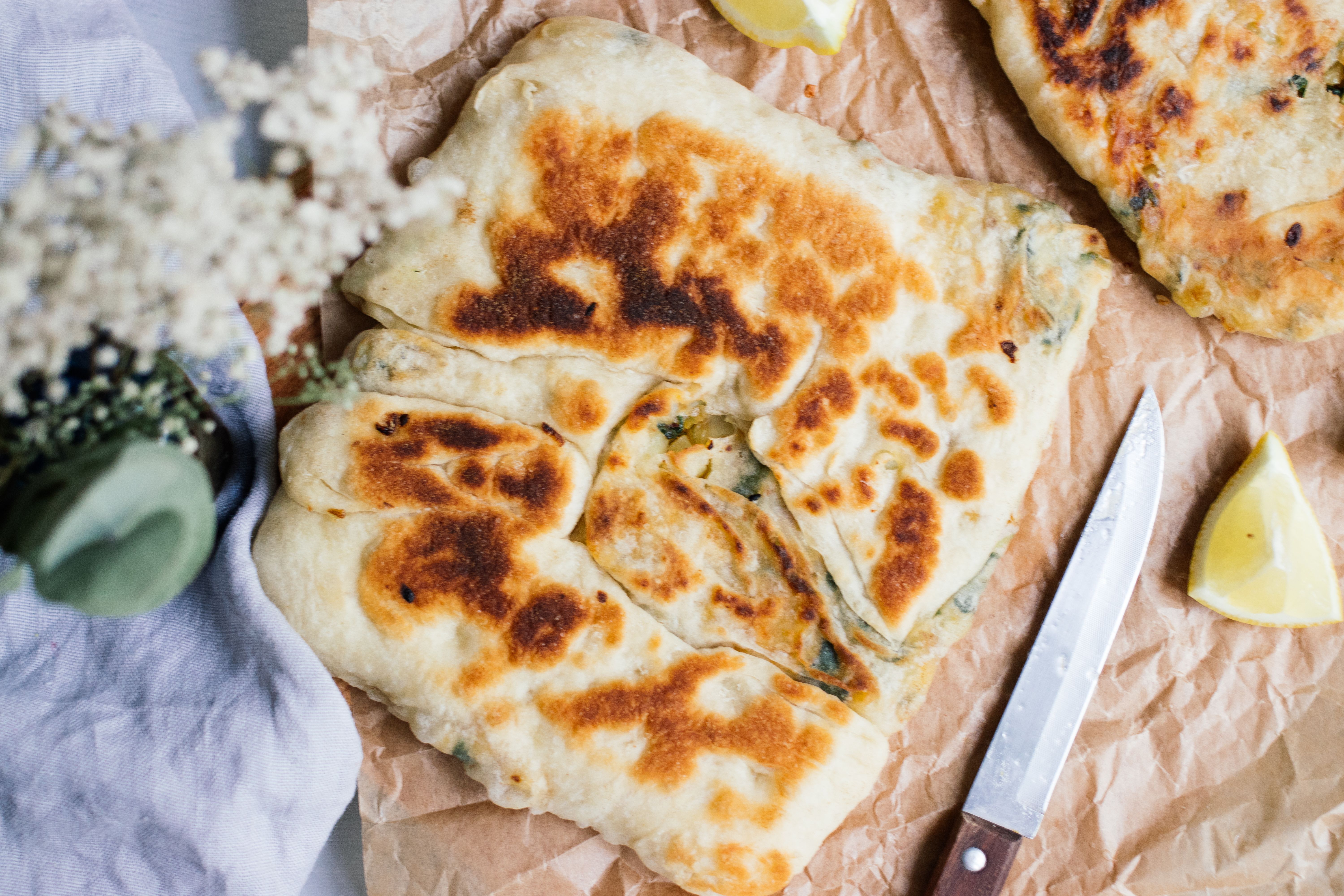 Vegan Gozleme with Spinach Potato Filling