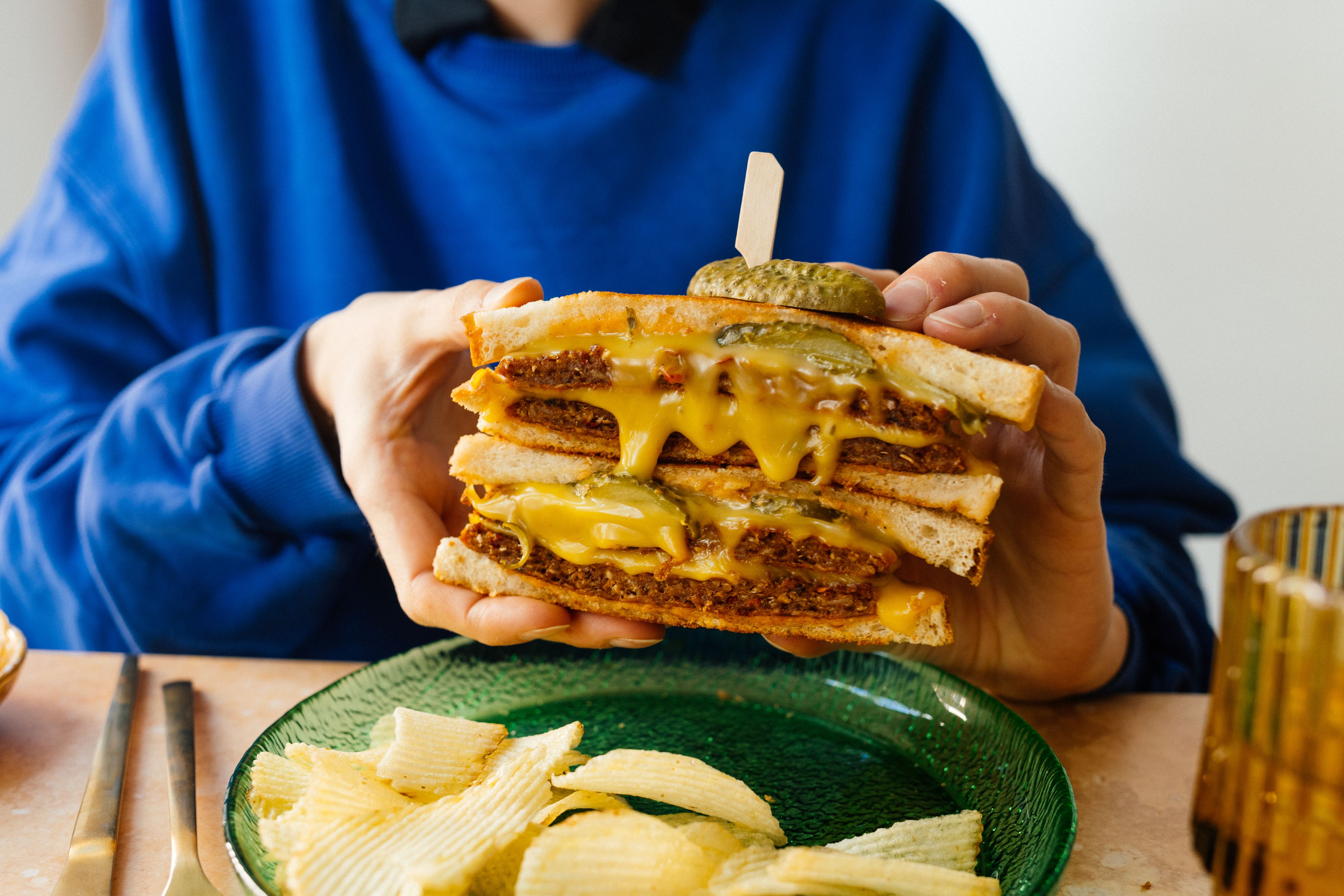 R853 Vegan Grilled Cheese Burger