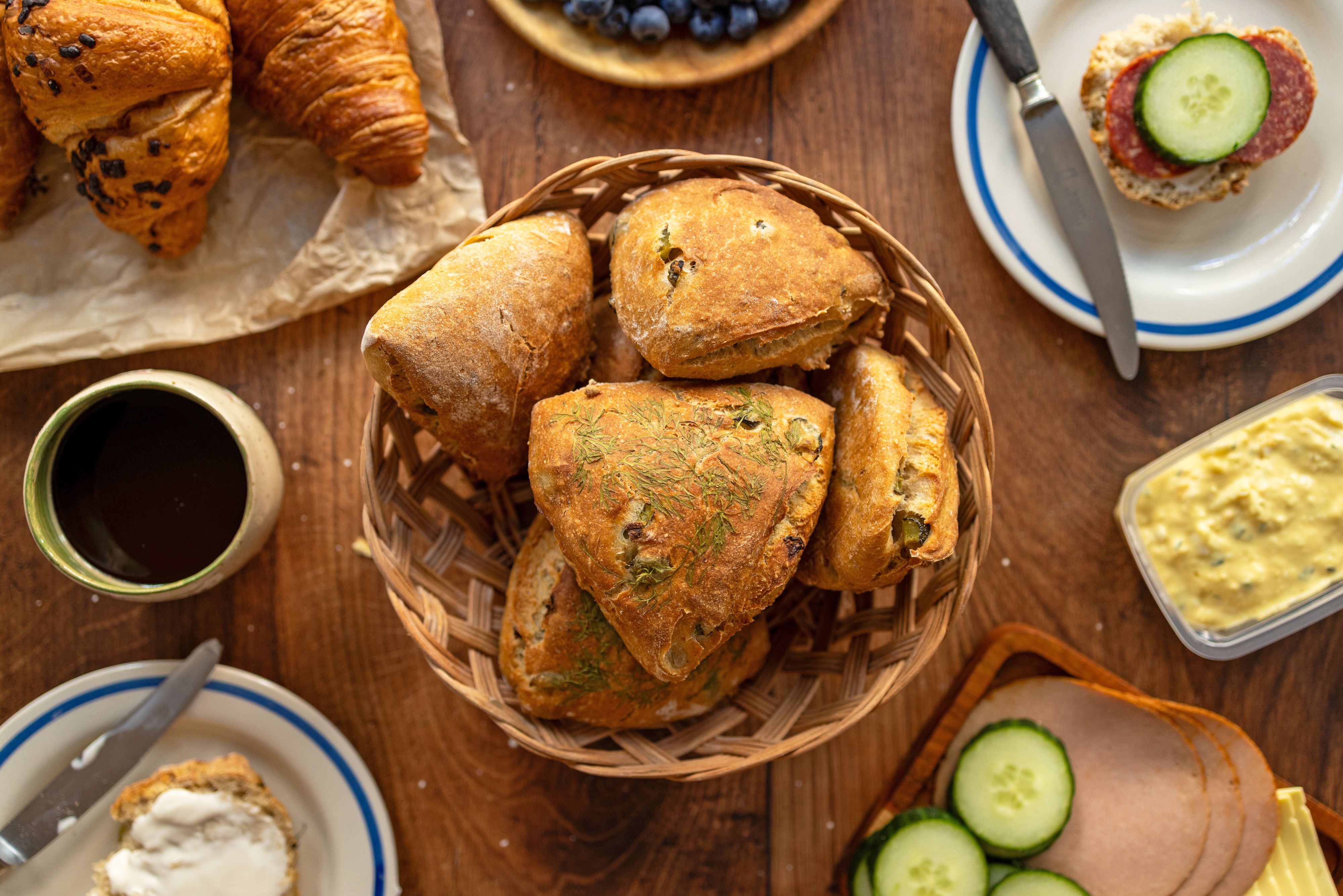 Homemade Pickle Bread Rolls With Dill