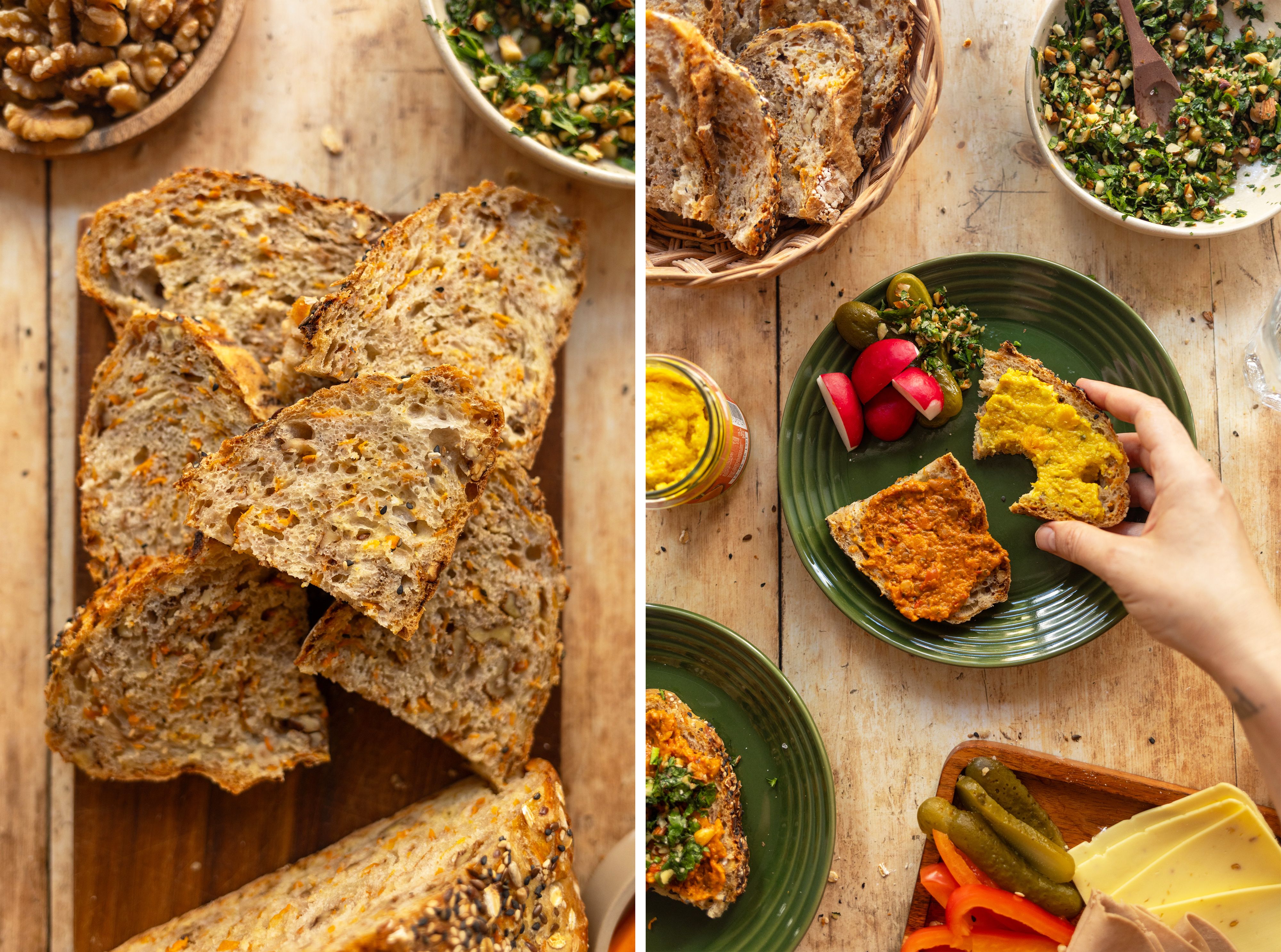 R991 Karotte-Walnuss-Brot ohne Kneten