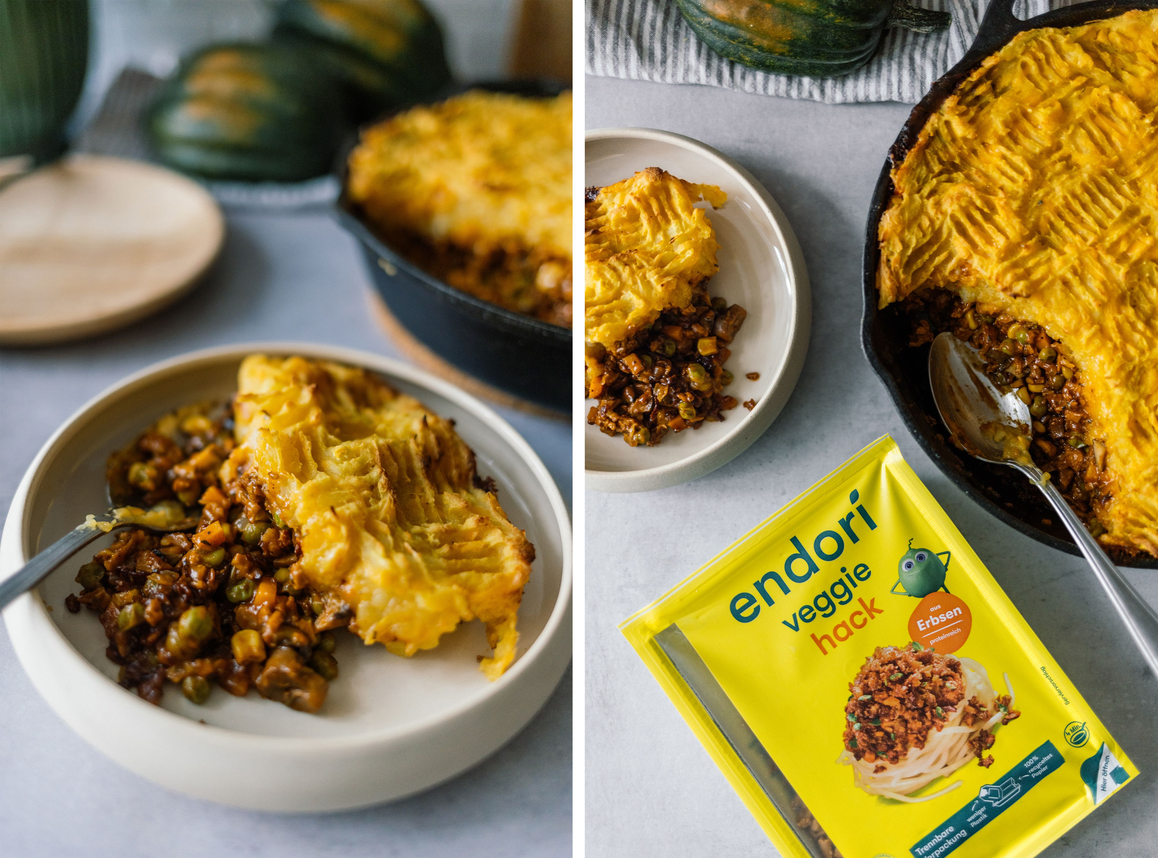 R771 Veganer Cottage Pie mit Kürbis