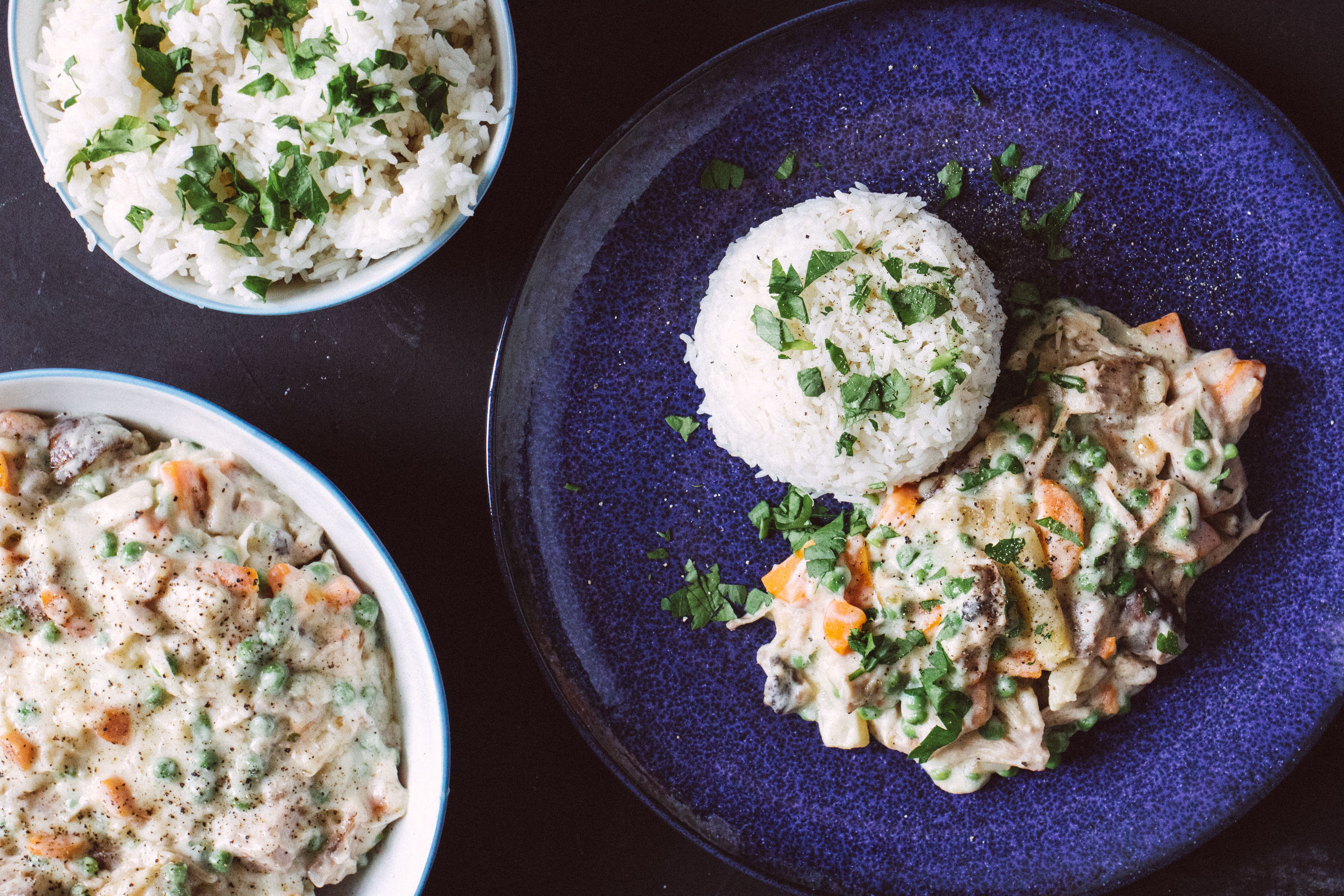 Jackfruit-Frikassee mit Reis