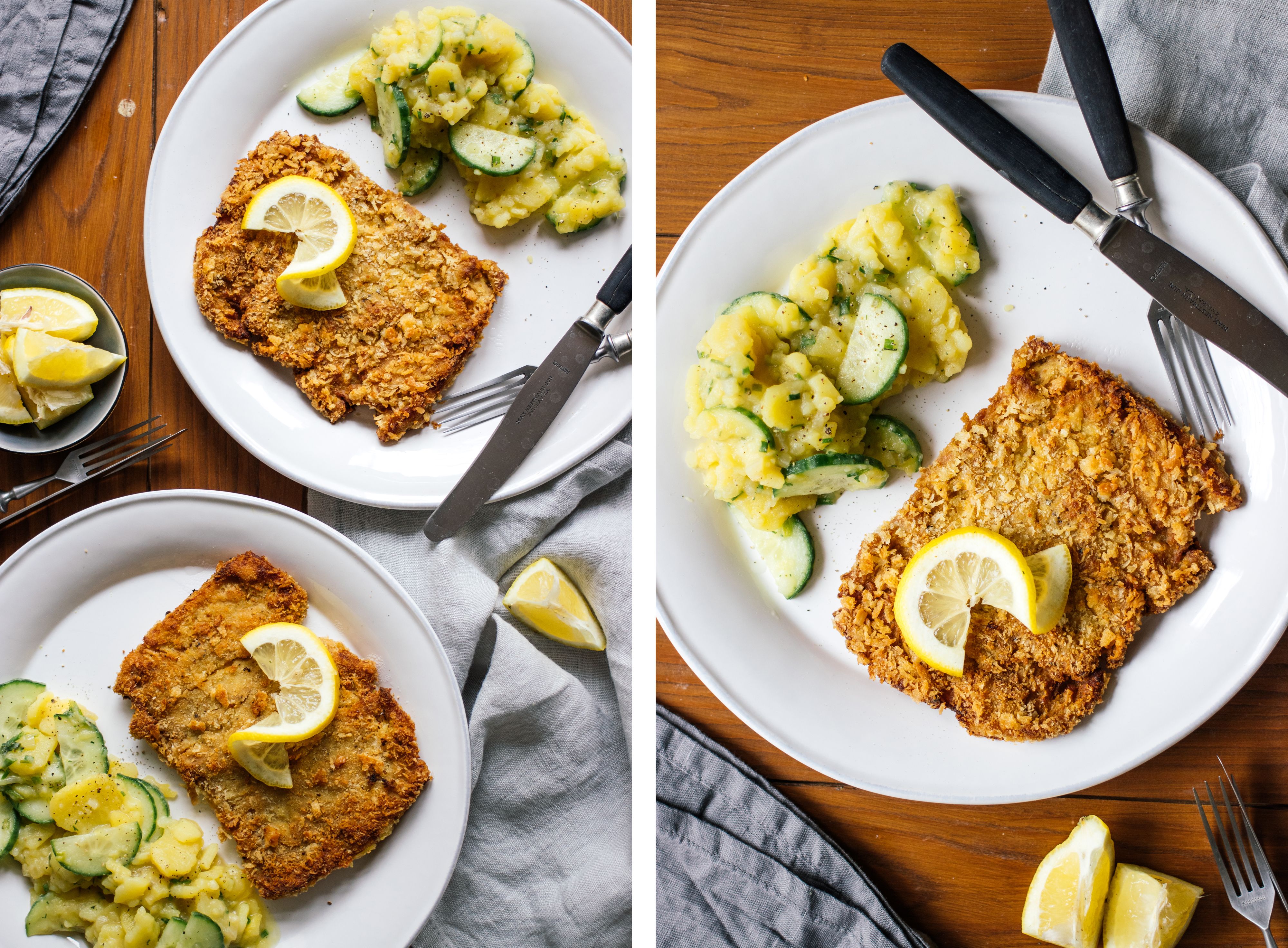 R359 Vegane Schnitzel mit Kartoffelsalat