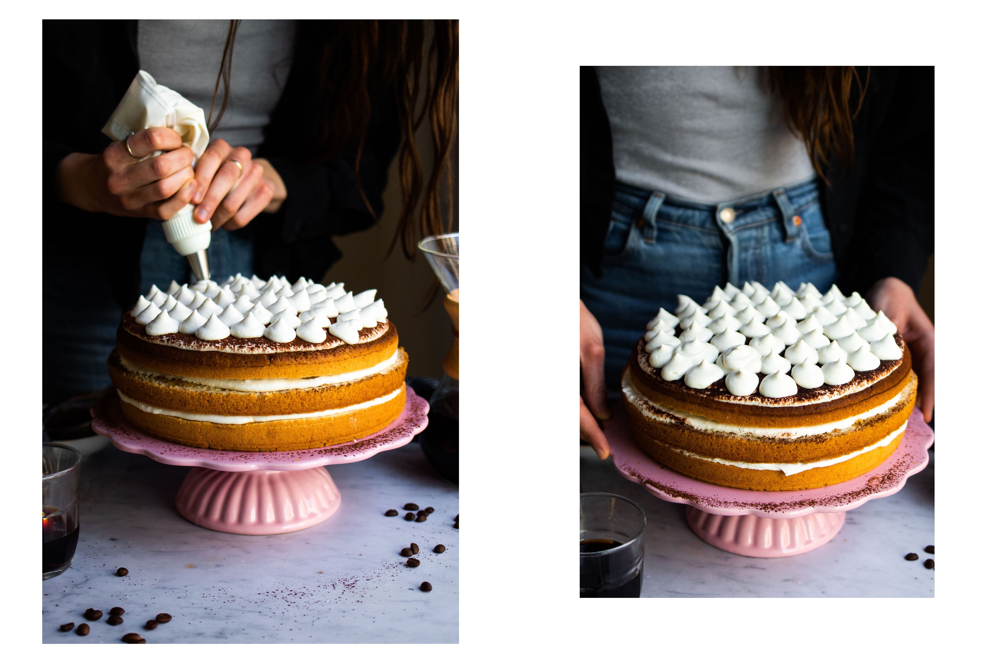 R645 TURM Kaffee Vegane Tiramisu-Torte